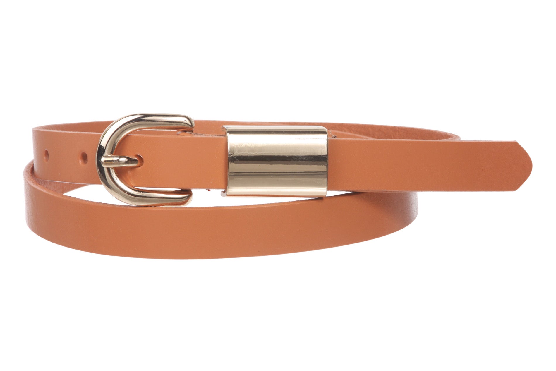 Women's 3/4" (19mm) Skinny Solid Leather Dress Belt - OnlineBelts