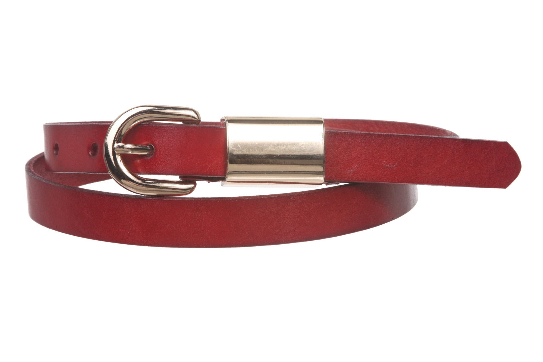 Women's 3/4" (19mm) Skinny Solid Leather Dress Belt - OnlineBelts