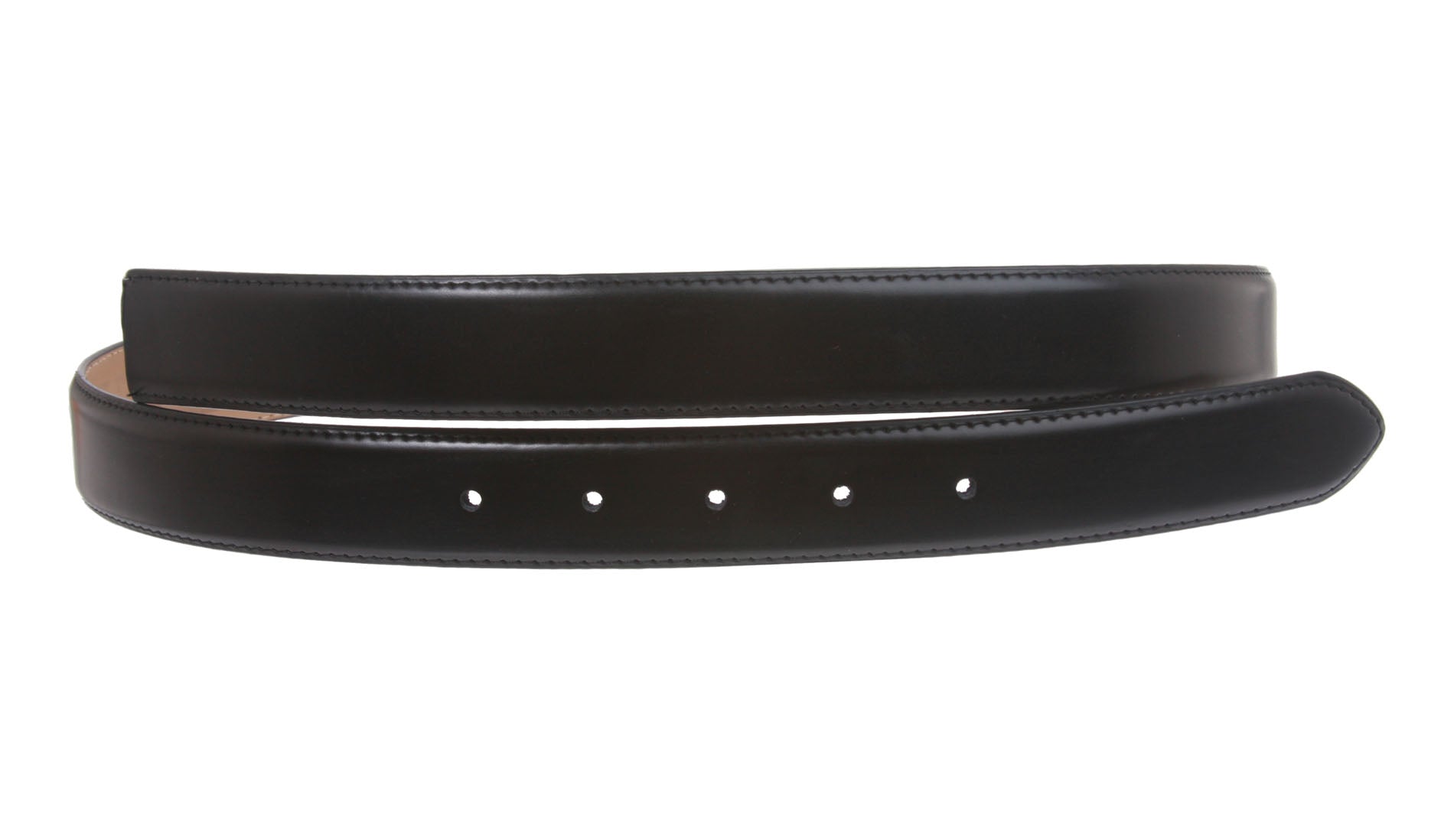 1 1/8 Inch Cut-To-Fit Feather Edged Plain Leather Belt Strap - OnlineBelts