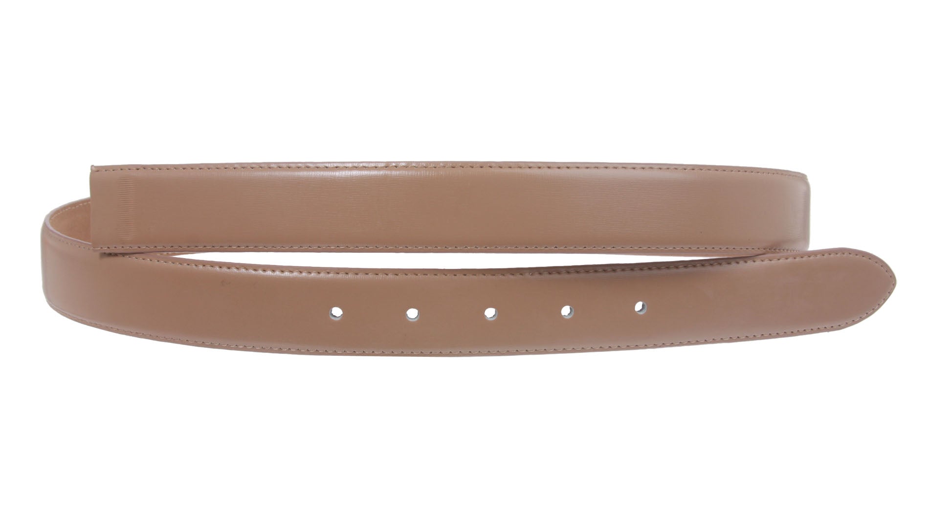 1 1/8 Inch Cut-To-Fit Feather Edged Plain  Leather Belt Strap