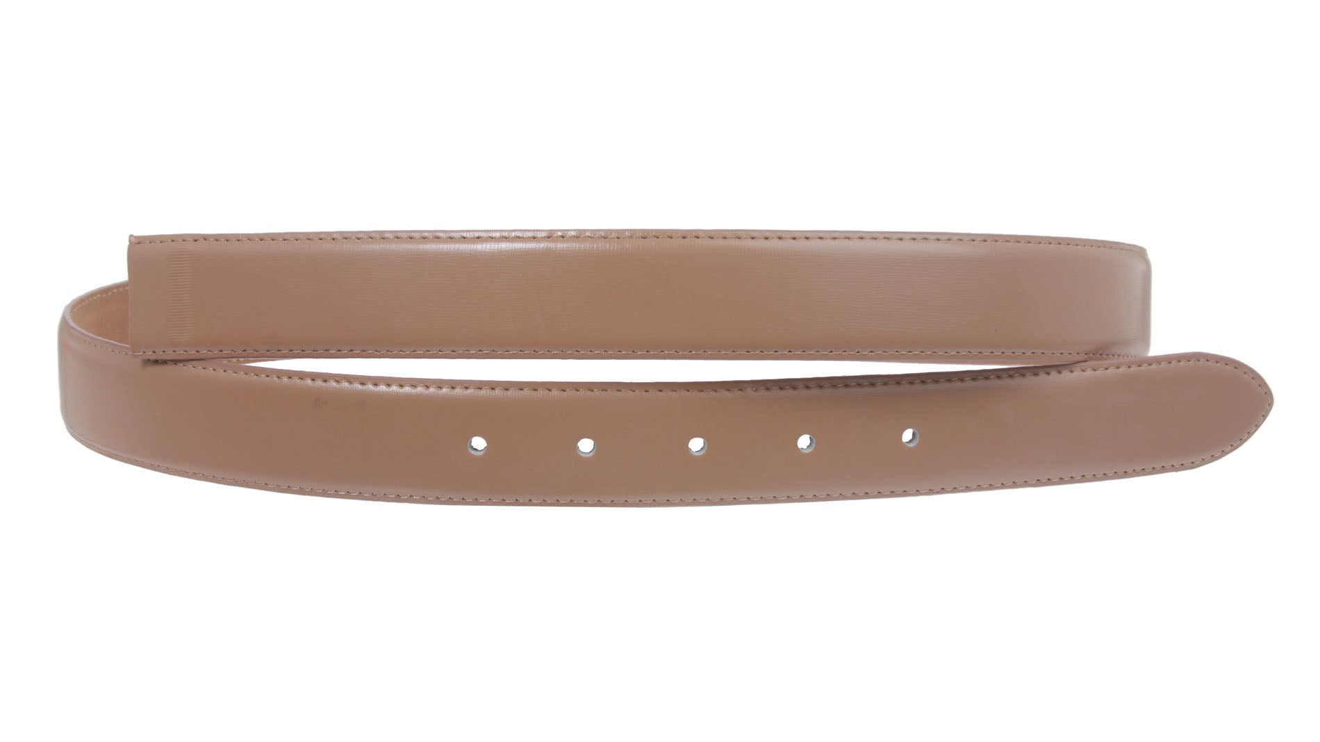 1 1/8 Inch Cut-To-Fit Feather Edged Plain Leather Belt Strap - OnlineBelts