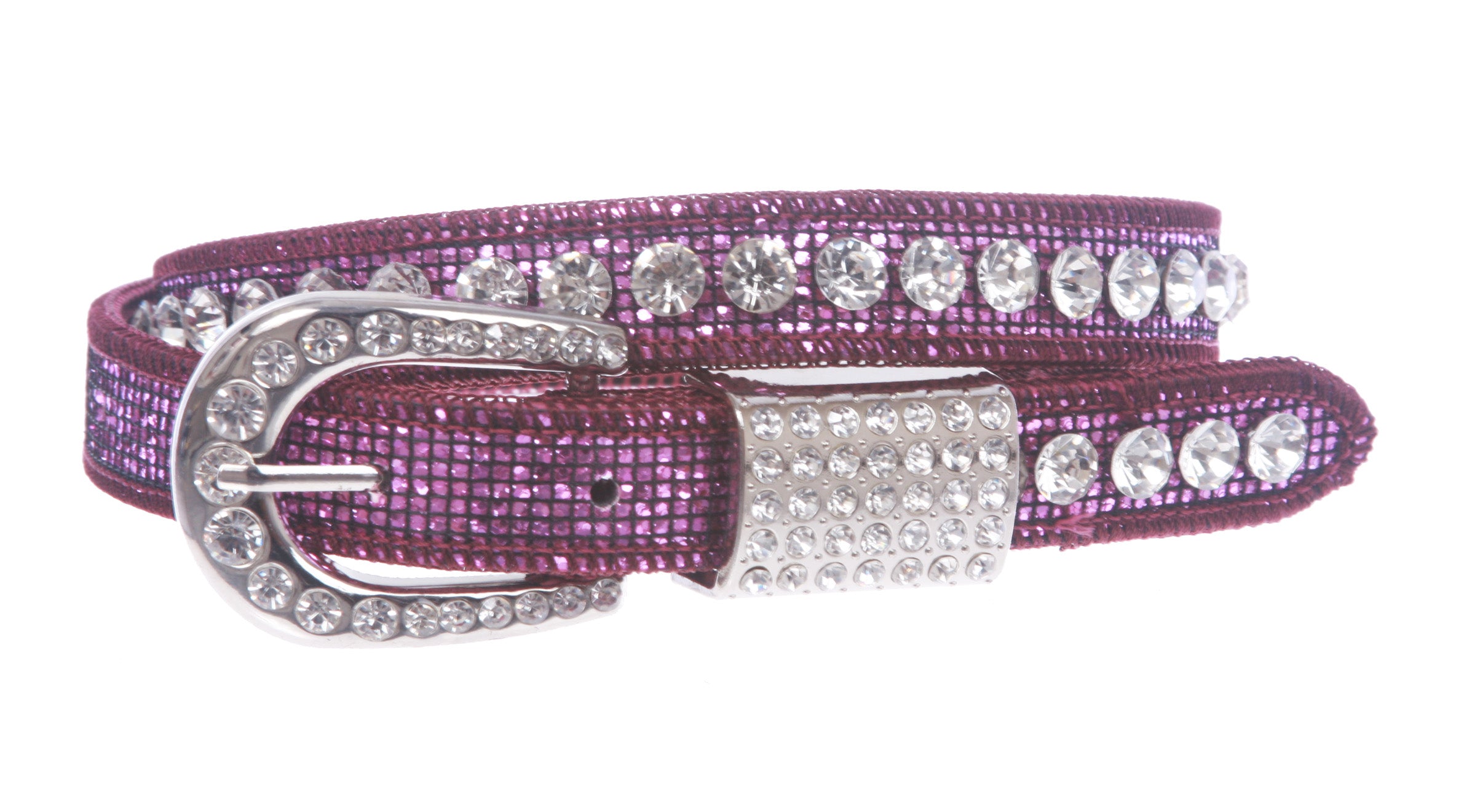 Kids 3/4" (20 mm) Western Cowgirl Rhinestone Studded Skinny Belt - OnlineBelts