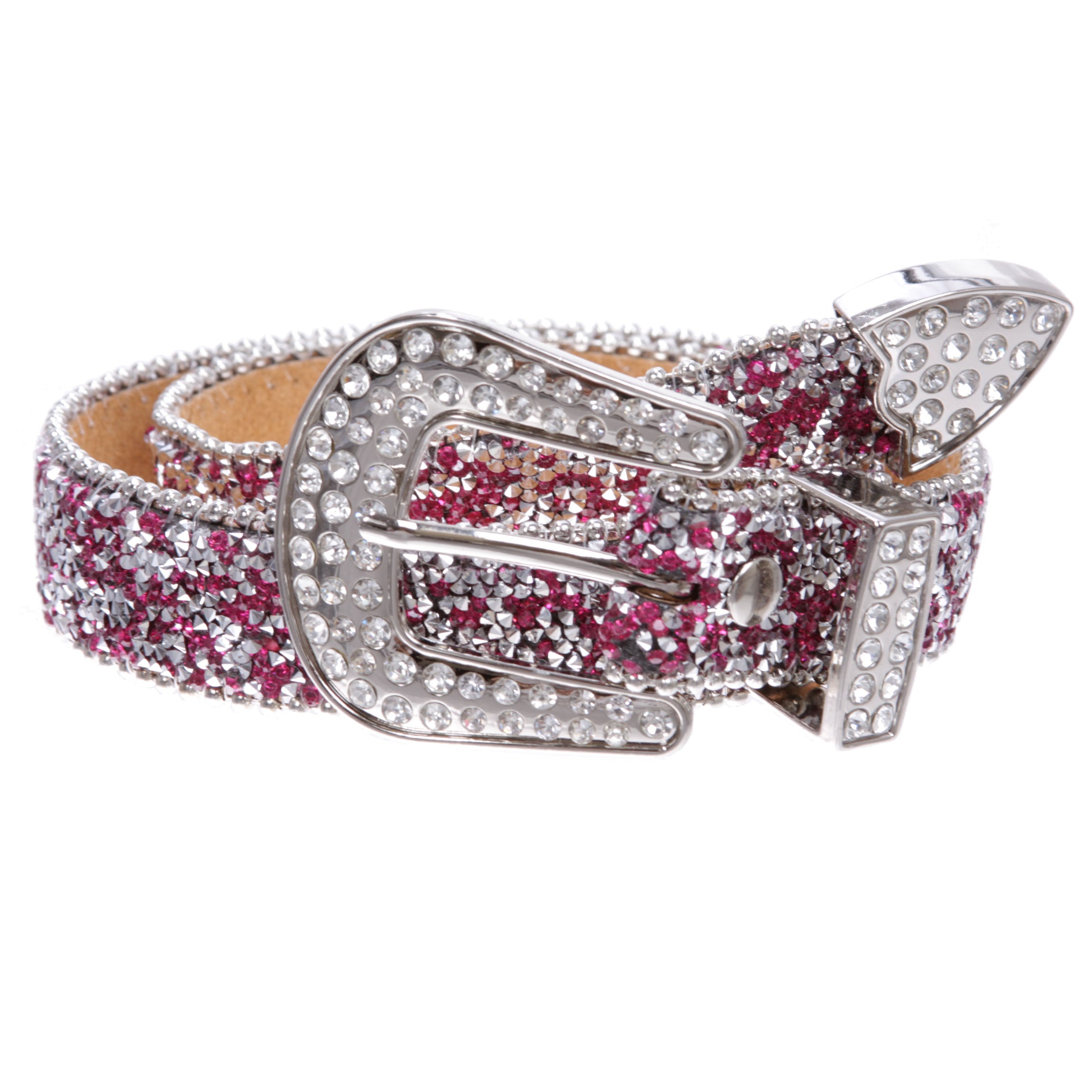 Kids 1 1/8" (28 mm) Western Cowgirl Rhinestone Sparkling Mesh Belt - OnlineBelts