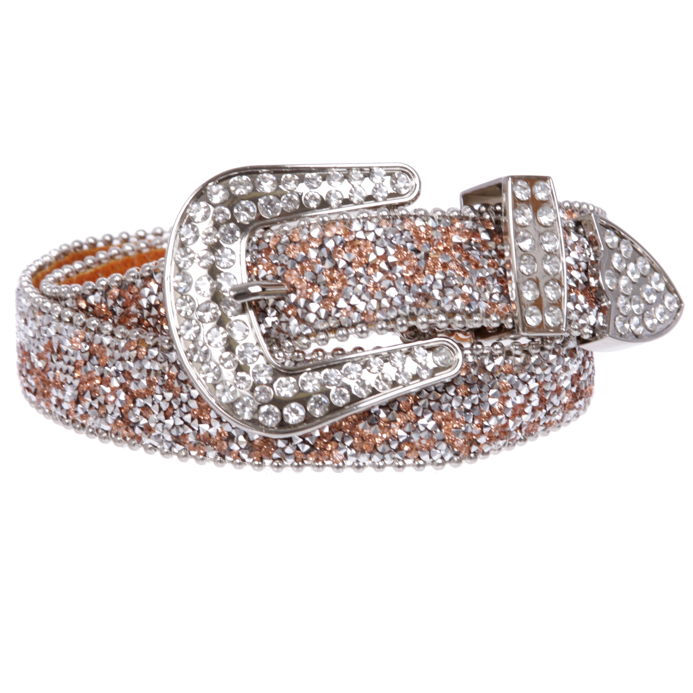 Kids 1 1/8" (28 mm) Western Cowgirl Rhinestone Sparkling Mesh Belt - OnlineBelts