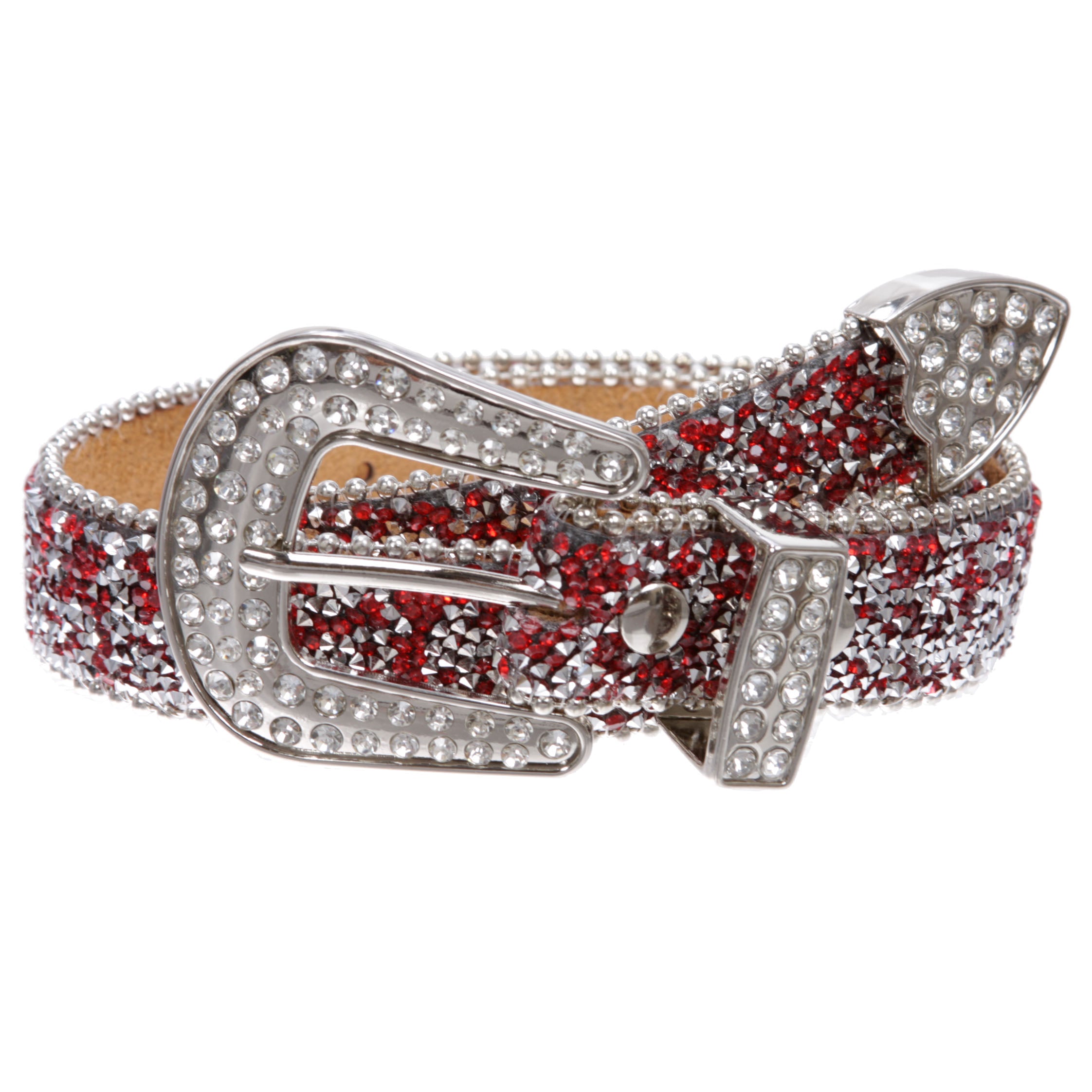Kids 1 1/8" (28 mm) Western Cowgirl Rhinestone Sparkling Mesh Belt - OnlineBelts