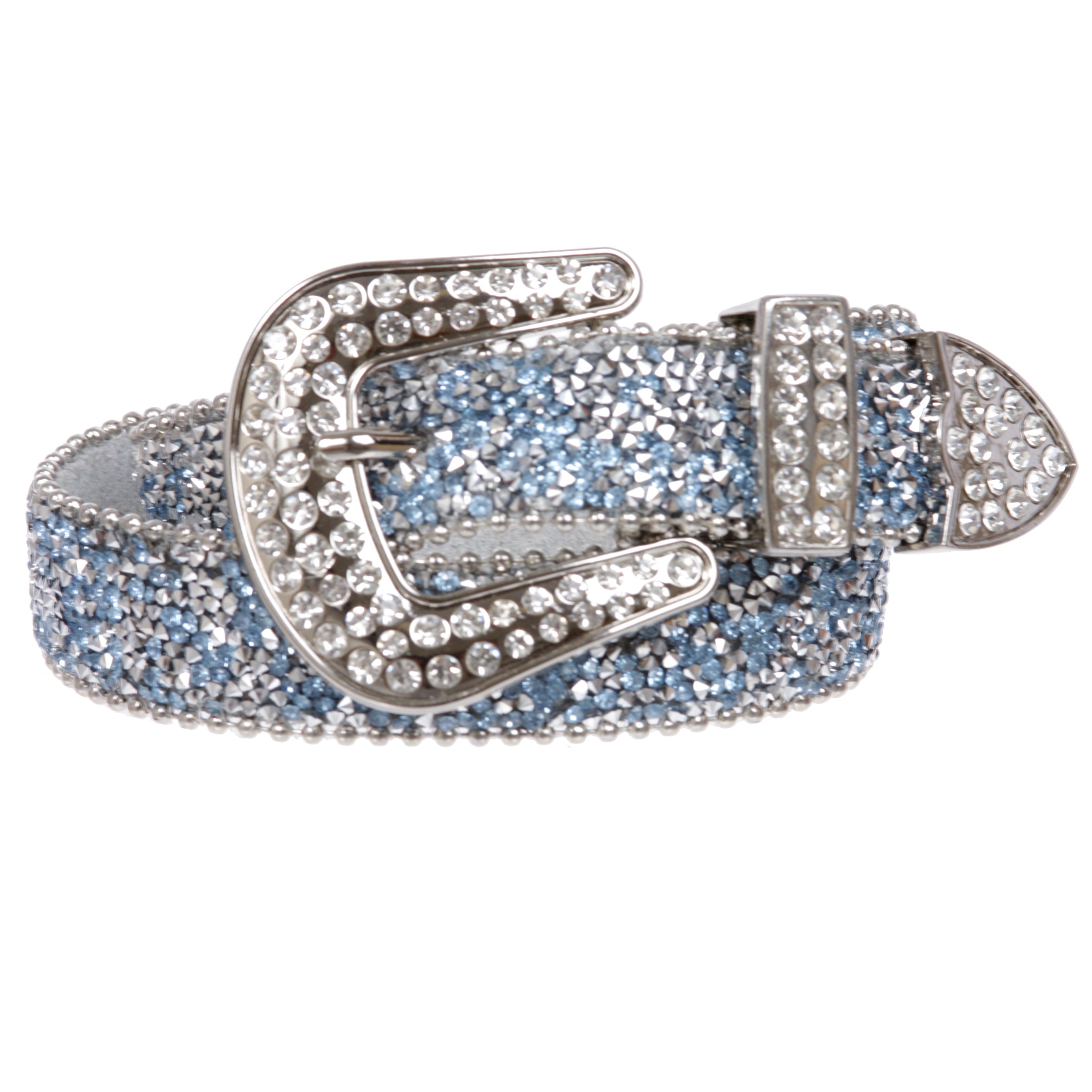 Kids 1 1/8" (28 mm) Western Cowgirl Rhinestone Sparkling Mesh Belt - OnlineBelts