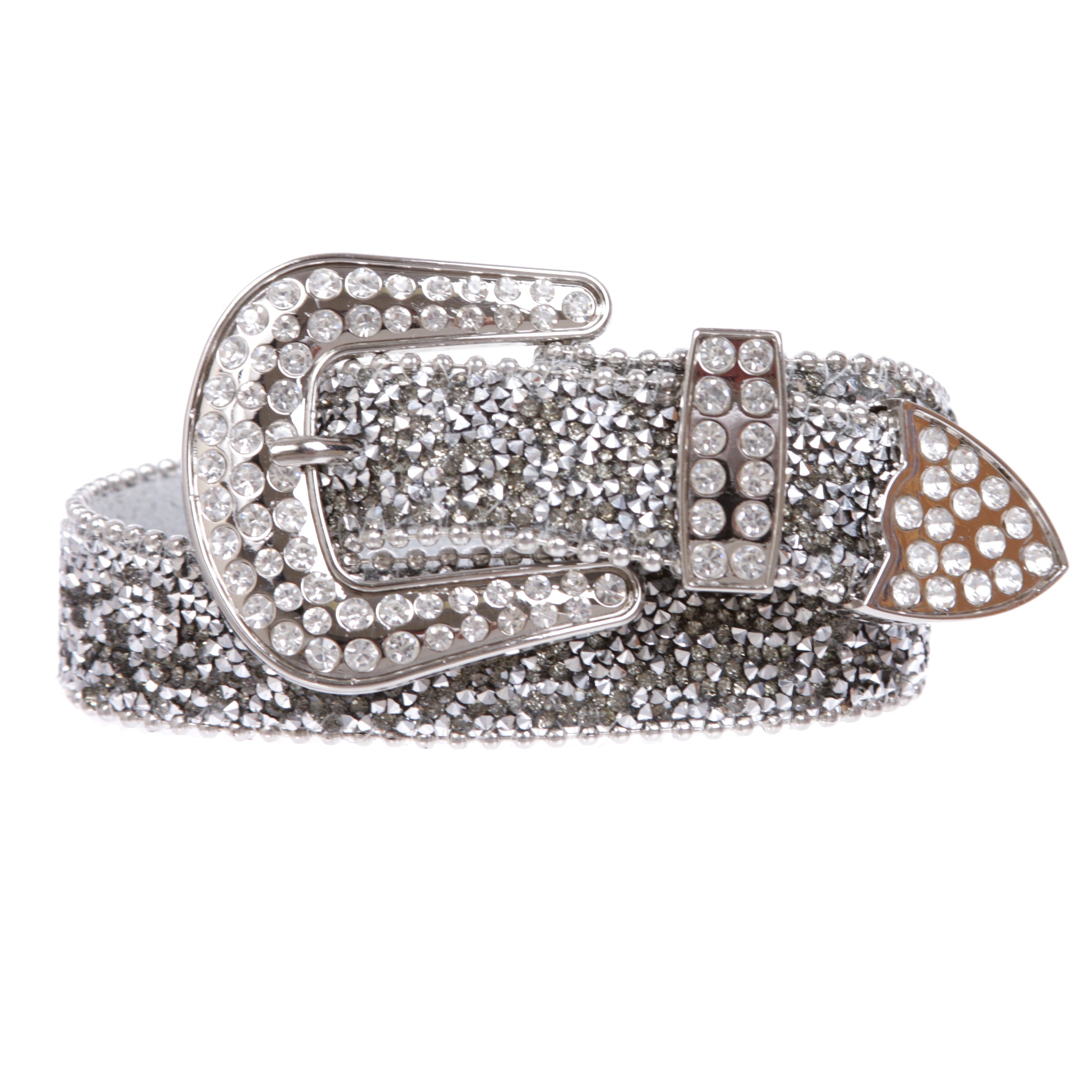 Kids 1 1/8" (28 mm) Western Cowgirl Rhinestone Sparkling Mesh Belt - OnlineBelts