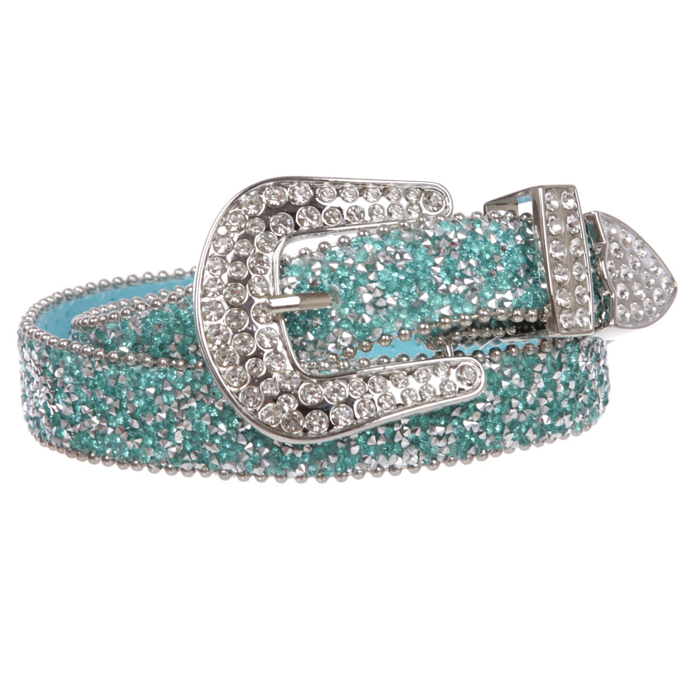 Kids 1 1/8" (28 mm) Western Cowgirl Rhinestone Sparkling Mesh Belt - OnlineBelts