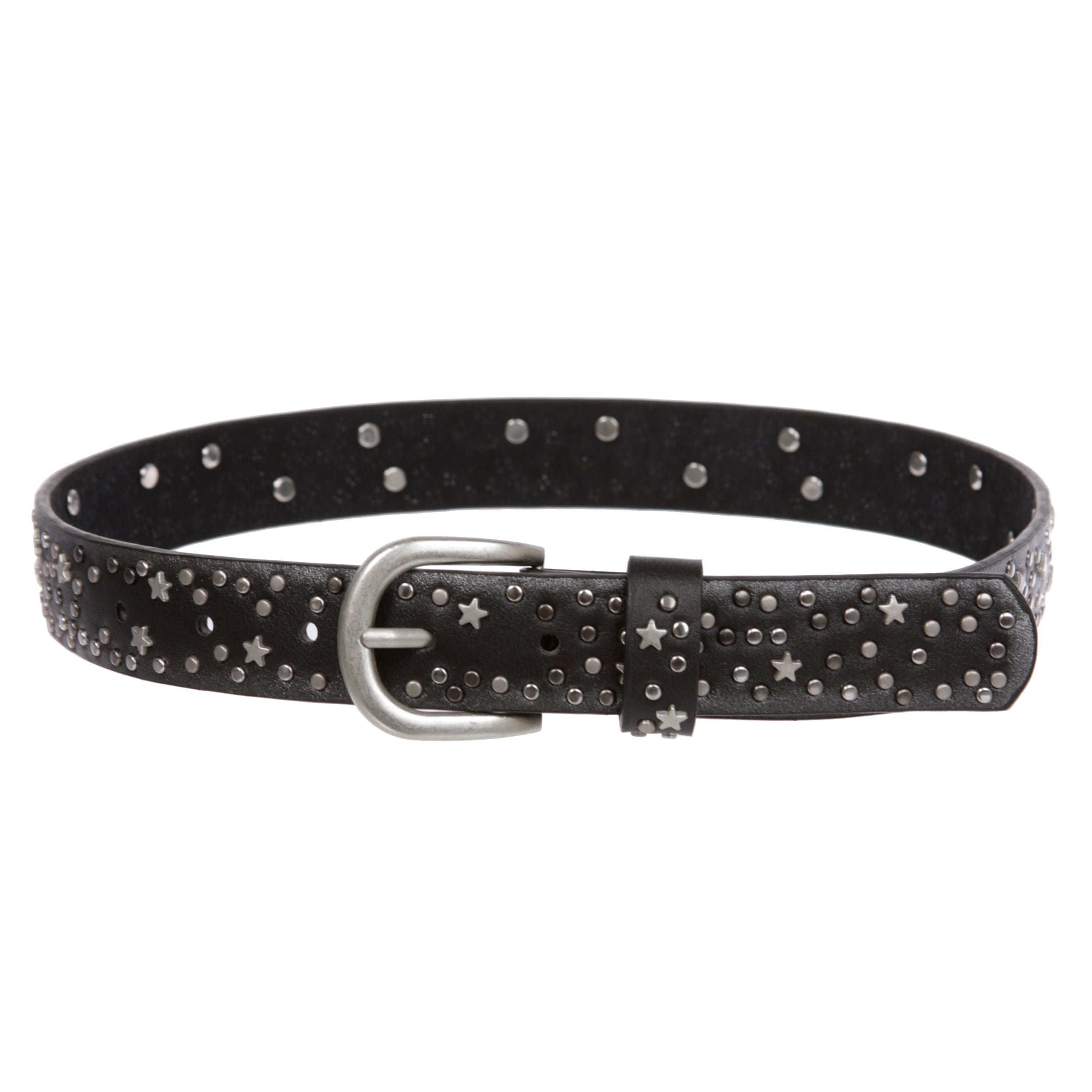 Kids 1 1/8" (30 mm) Boys And Girls Snap On Star Circle Studded Belt - OnlineBelts
