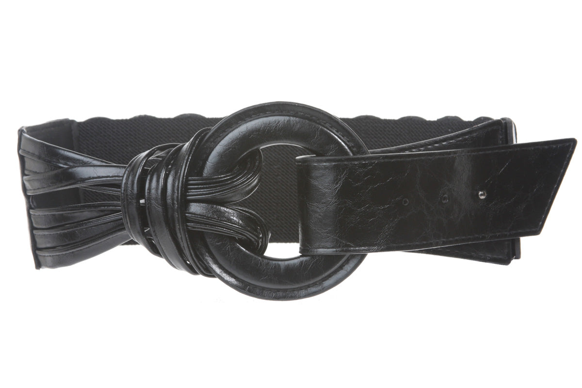 3" Wide High Waist Stretch String Tied Strap Fold For Closure - OnlineBelts