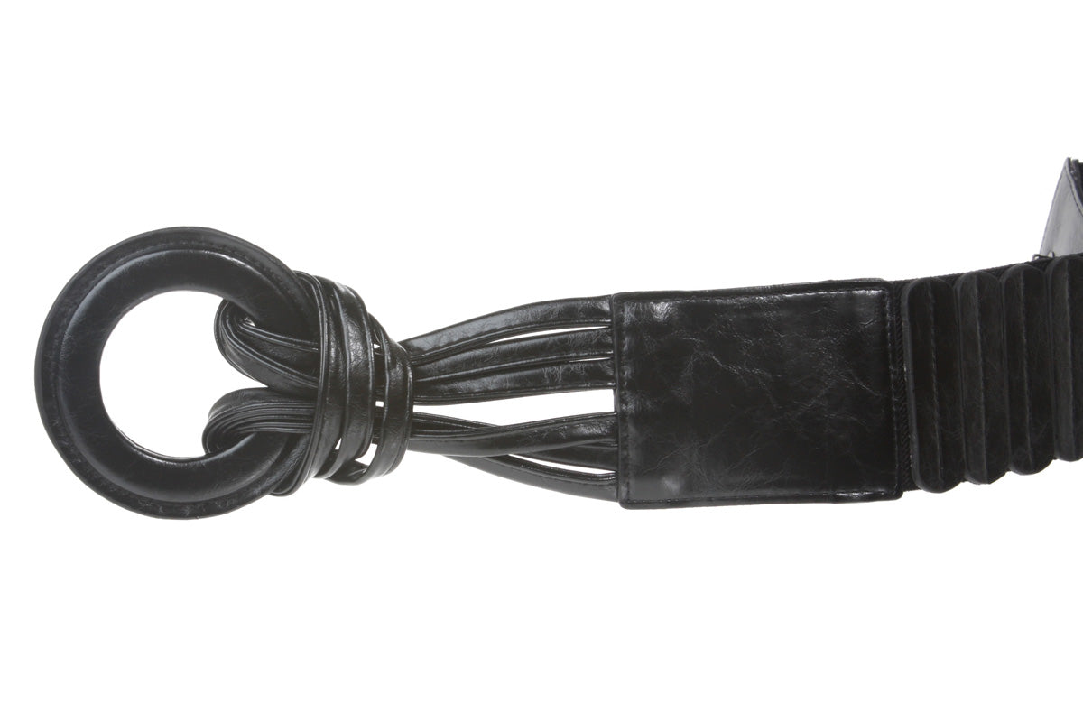 3" Wide High Waist Stretch String Tied Strap Fold For Closure - OnlineBelts