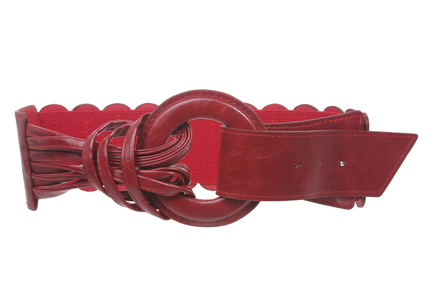 3" Wide High Waist Stretch String Tied Strap Fold For Closure - OnlineBelts