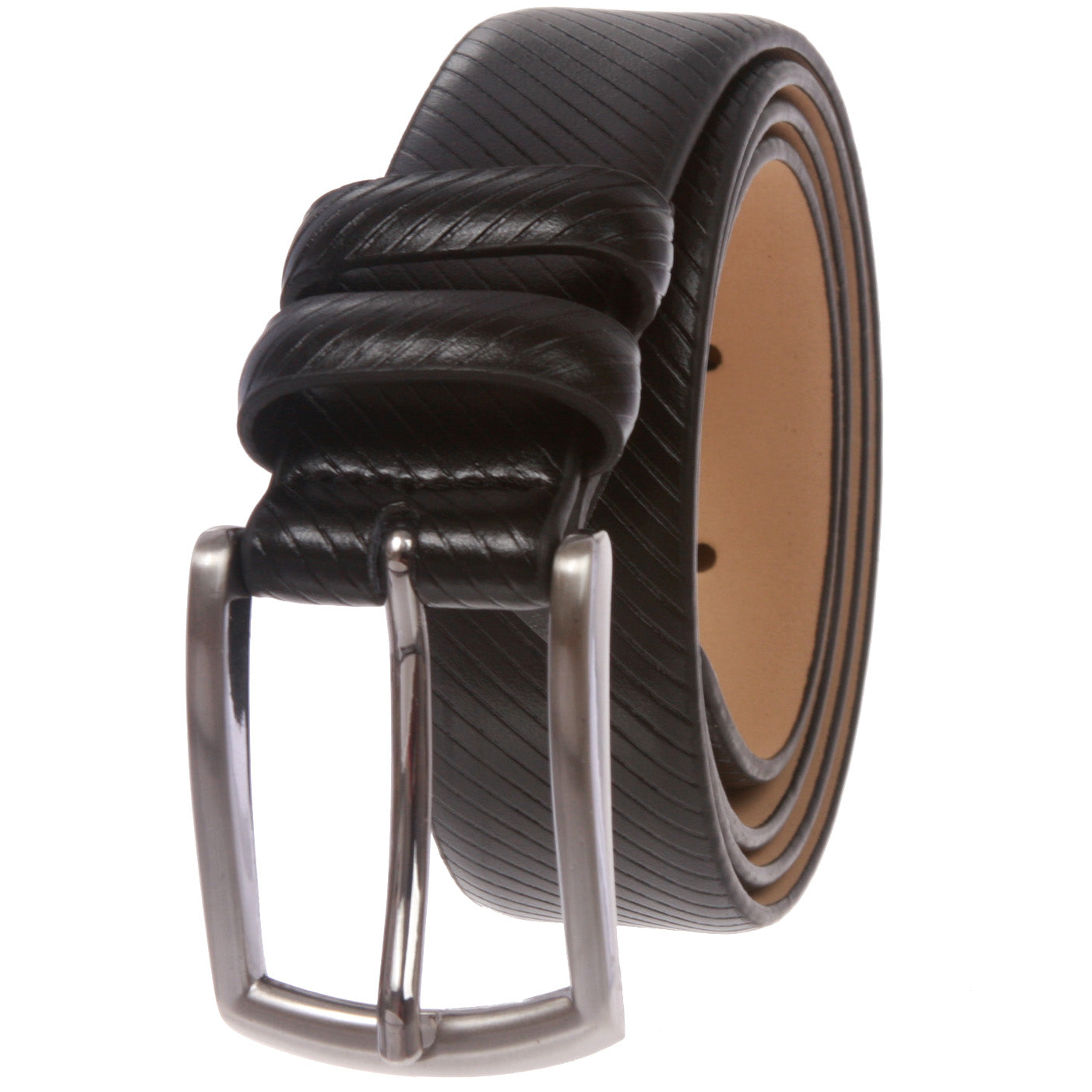 Men's 1 1/8" (30 mm) Classic Feather Edged Leather Dress Belt - OnlineBelts