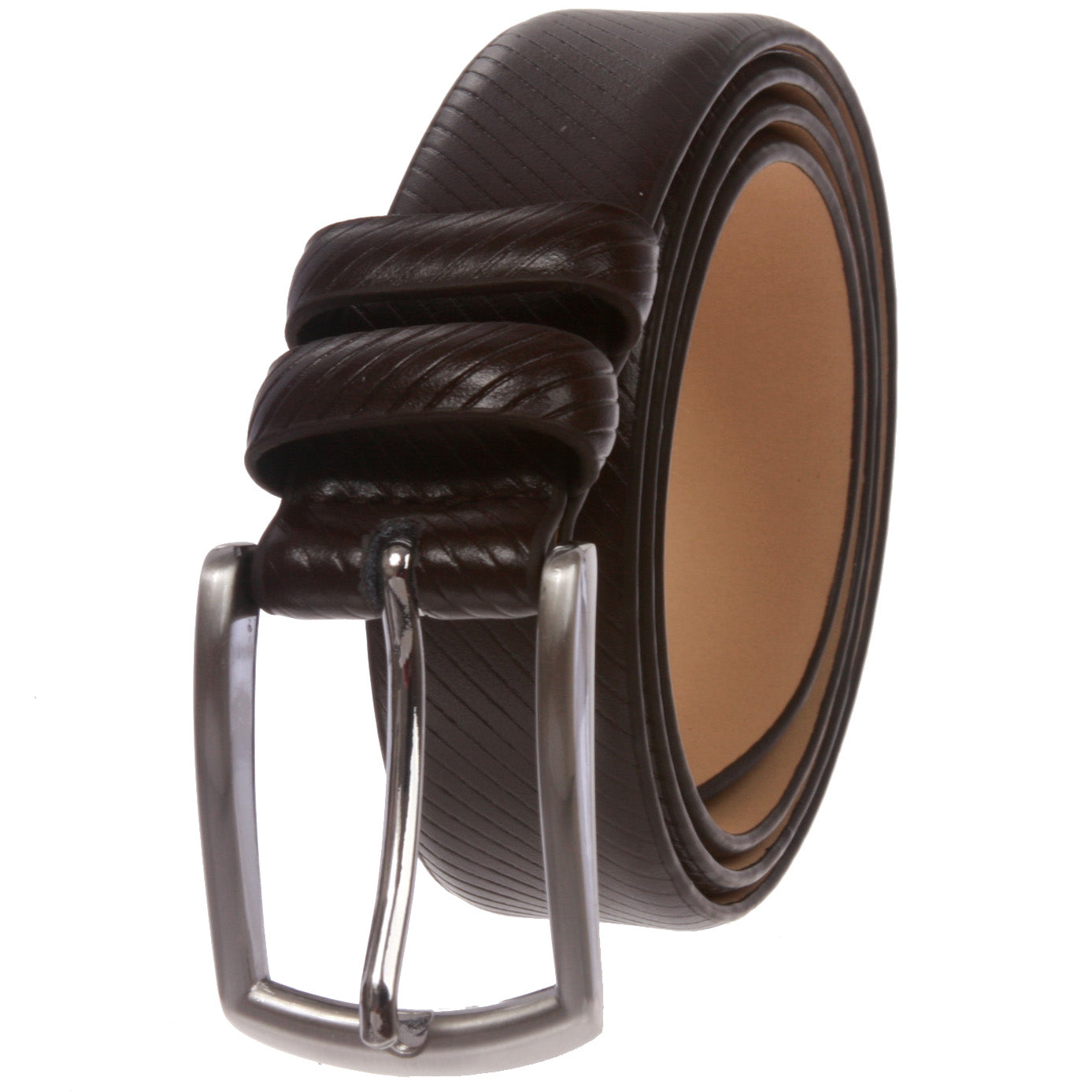 Men's 1 1/8" (30 mm) Classic Feather Edged Leather Dress Belt - OnlineBelts