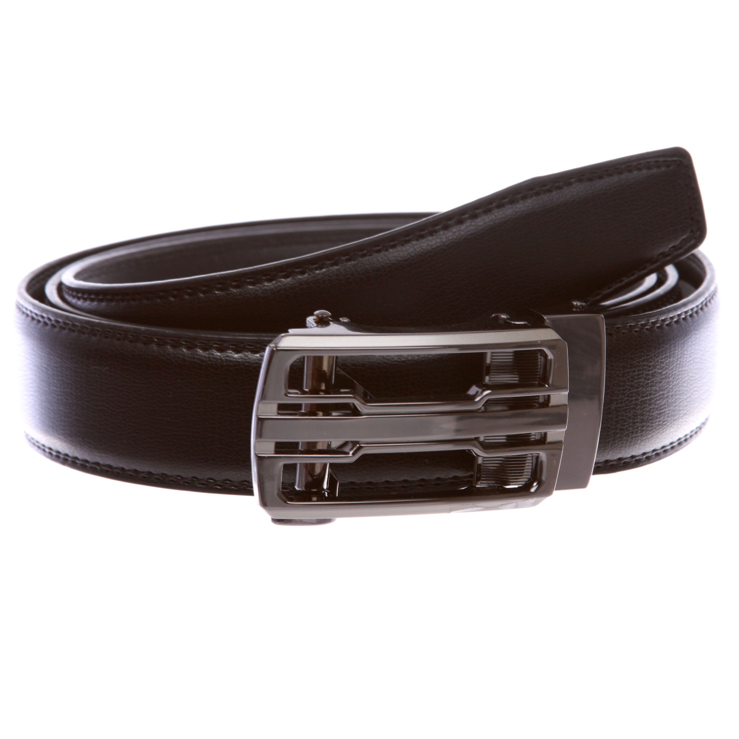 Men's s Automatic Buckle Cut-to-Fit Slide Ratchet Feather Edged Dress Belt - OnlineBelts