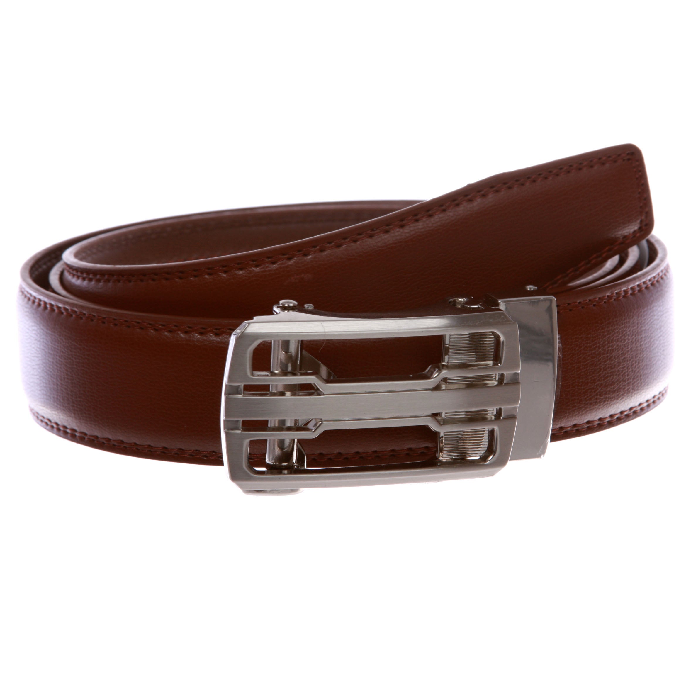 Men's s Automatic Buckle Cut-to-Fit Slide Ratchet Feather Edged Dress Belt - OnlineBelts