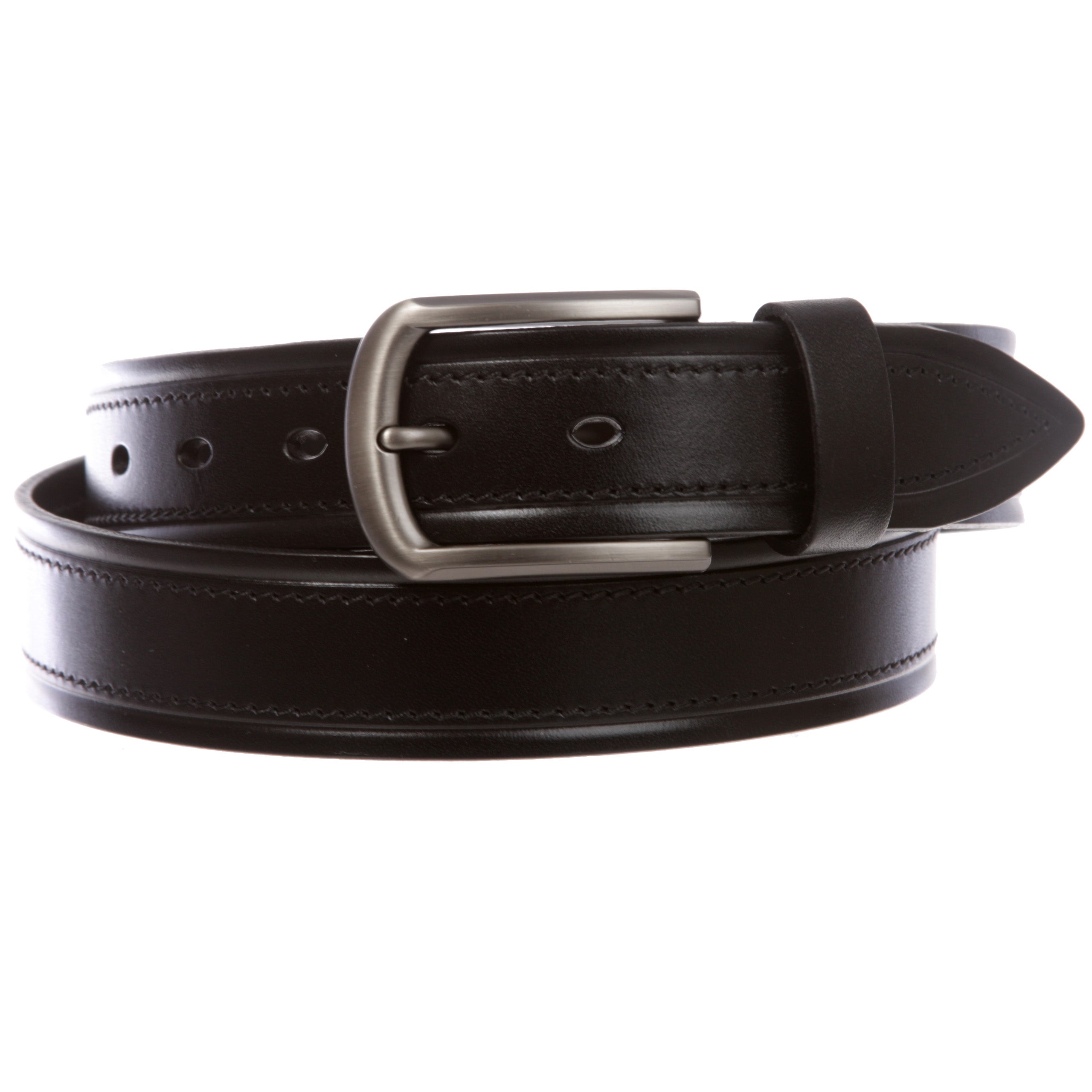 1-1/4" (34 mm) Double Stitched Men's Italian Leather Belt - OnlineBelts