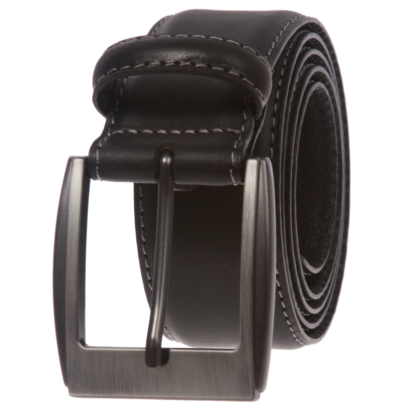 Men's Feather Edged Italian Leather Casual Belt with Stitch Edge - OnlineBelts