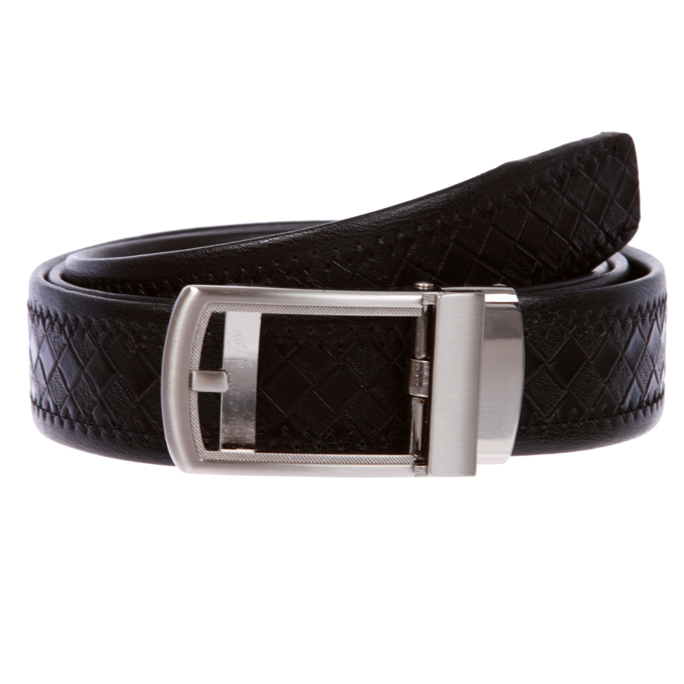 Men's 1 3/8" (35 mm) Automatic Buckle Slide Ratchet Perfect Fit Dress Belt - OnlineBelts