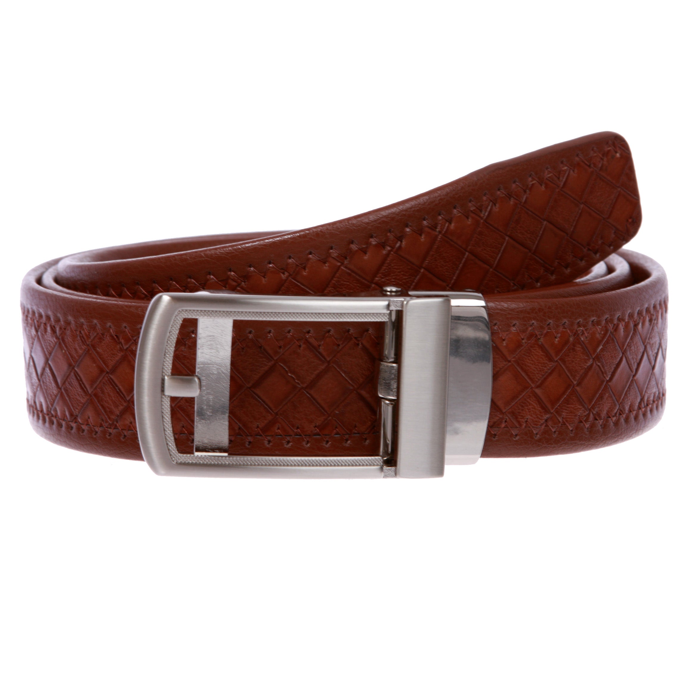 Men's 1 3/8" (35 mm) Automatic Buckle Slide Ratchet Perfect Fit Dress Belt - OnlineBelts