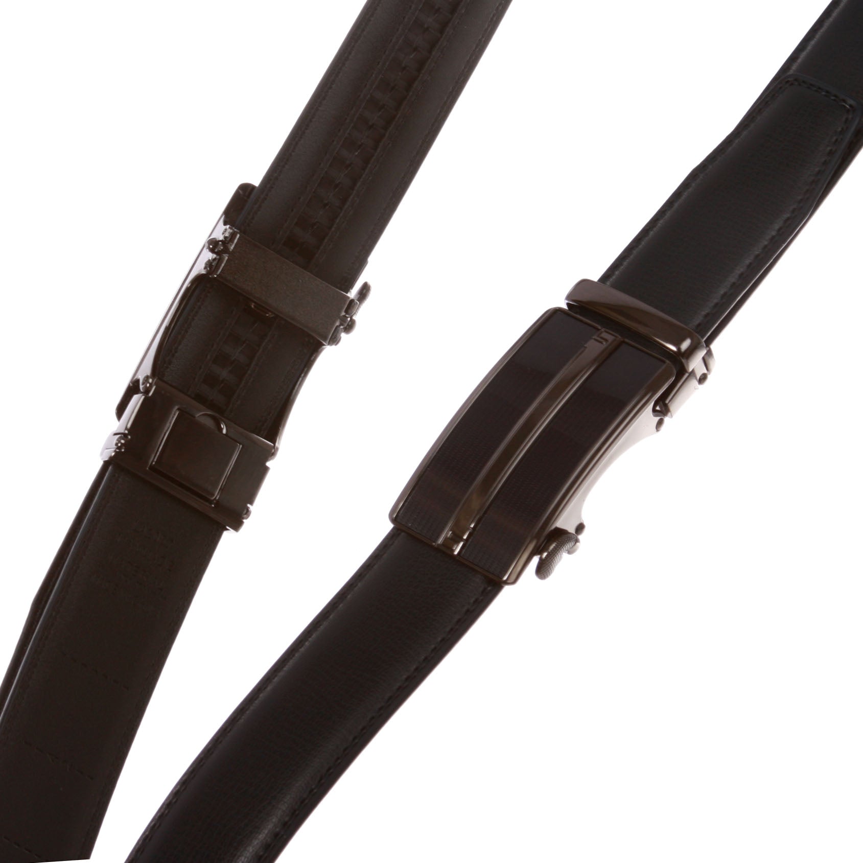 Men's Automatic Buckle Slide Ratchet Feather Edged Perfect Fit Dress Belt