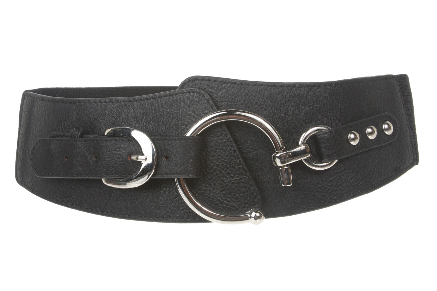 2 1/4" Wide High Waist Fashion Stretch Belt with hook buckle Size: One - OnlineBelts