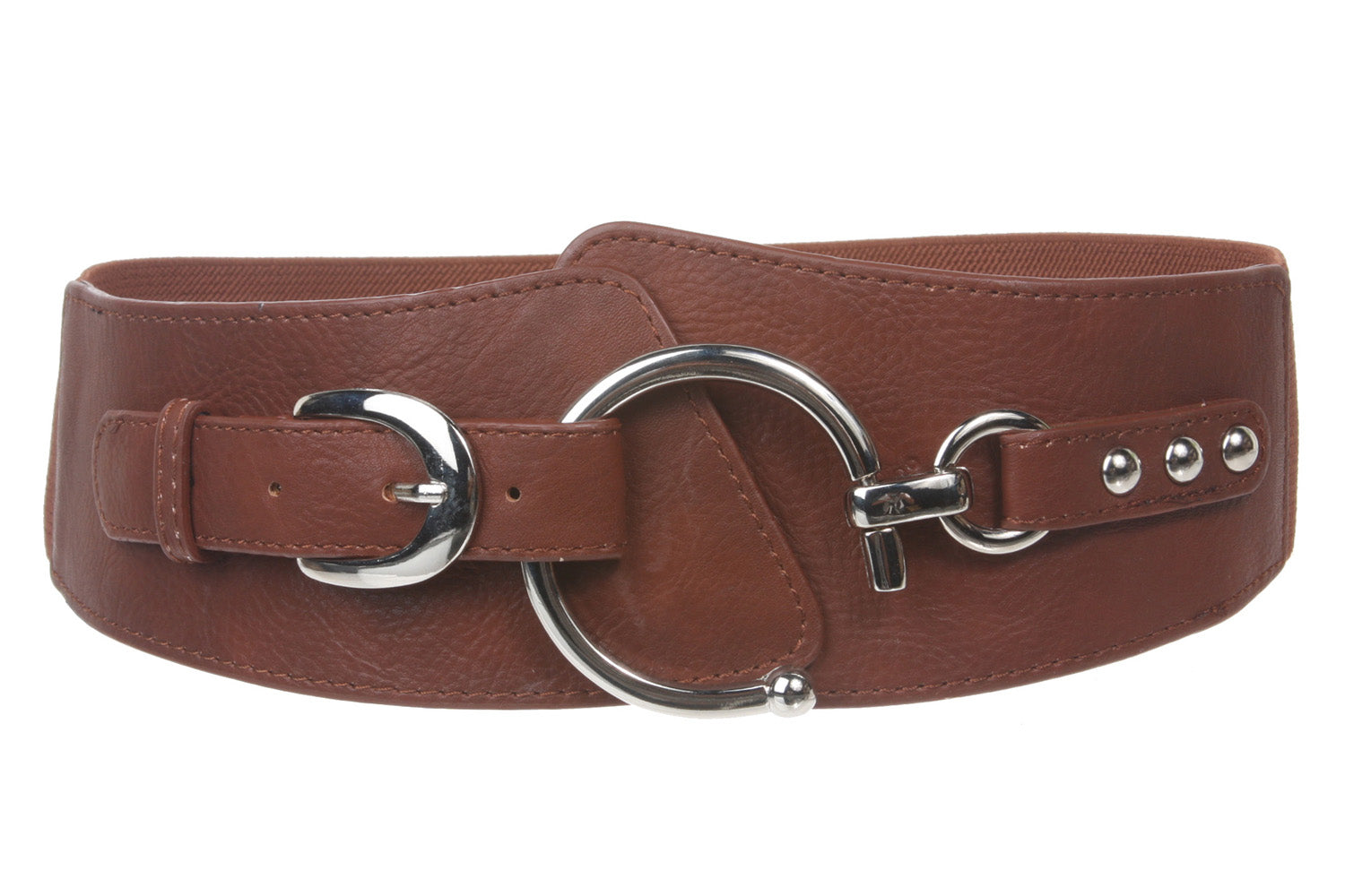 2 1/4" Wide High Waist Fashion Stretch Belt with hook buckle Size: One - OnlineBelts