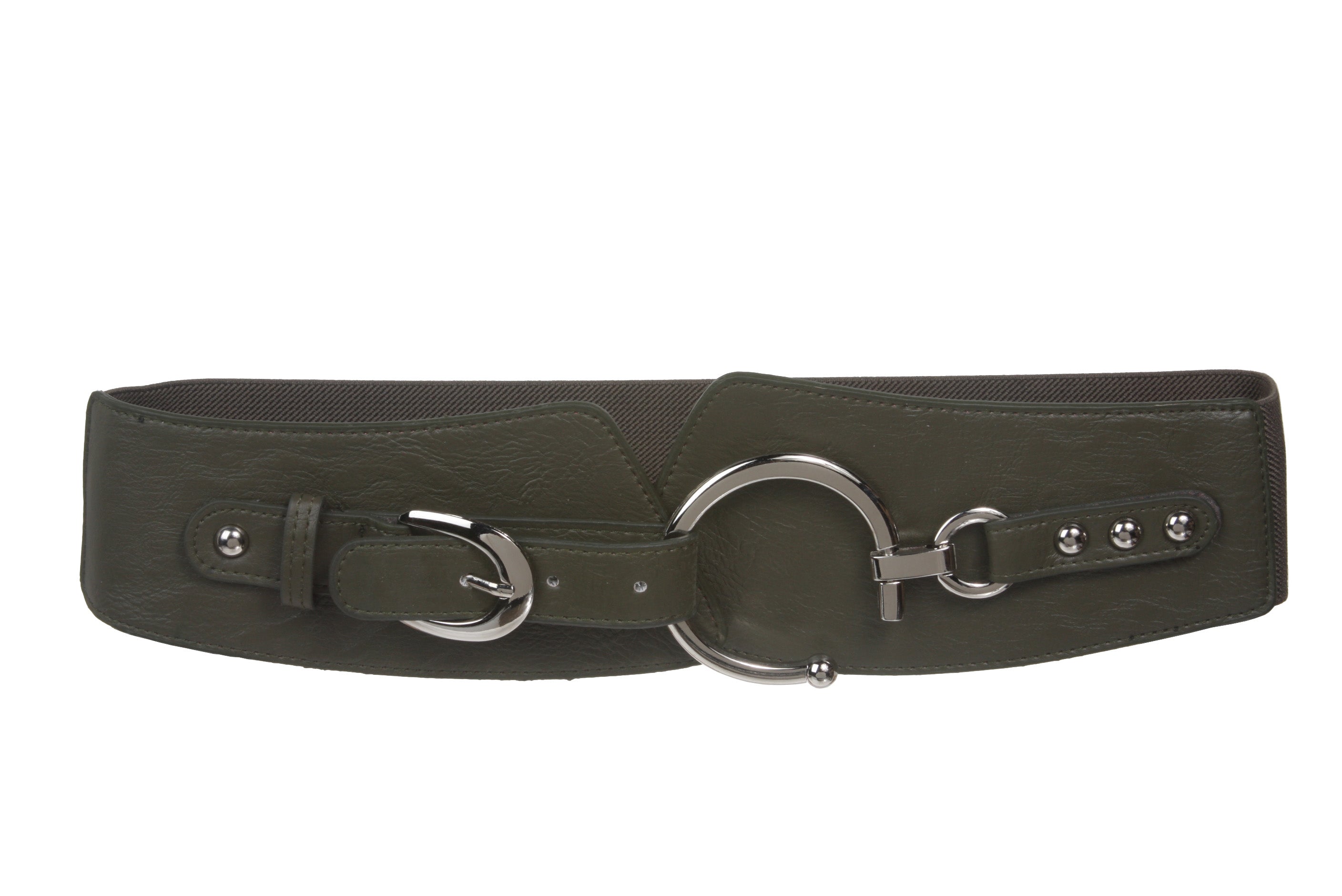 2 1/4" Wide High Waist Fashion Stretch Belt with hook buckle Size: One - OnlineBelts