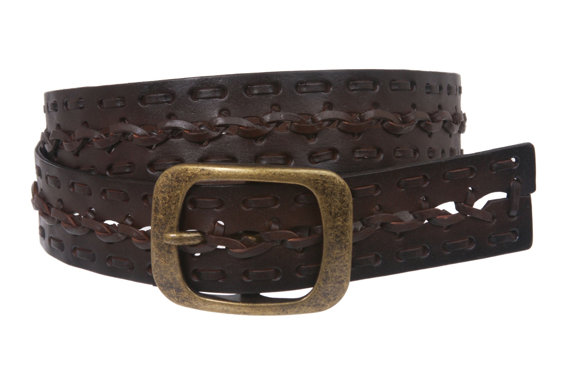 Women's 1 1/2" Braided Woven Non Leather Belt - OnlineBelts