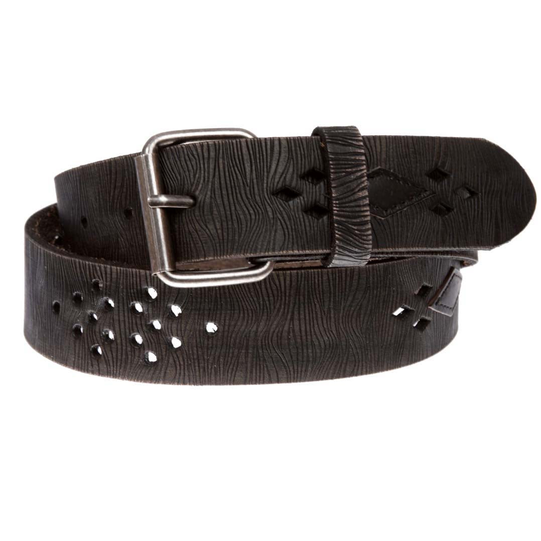 1 1/2" (38 mm) Snap on Perforated Vintage Leather Jean Belt - OnlineBelts