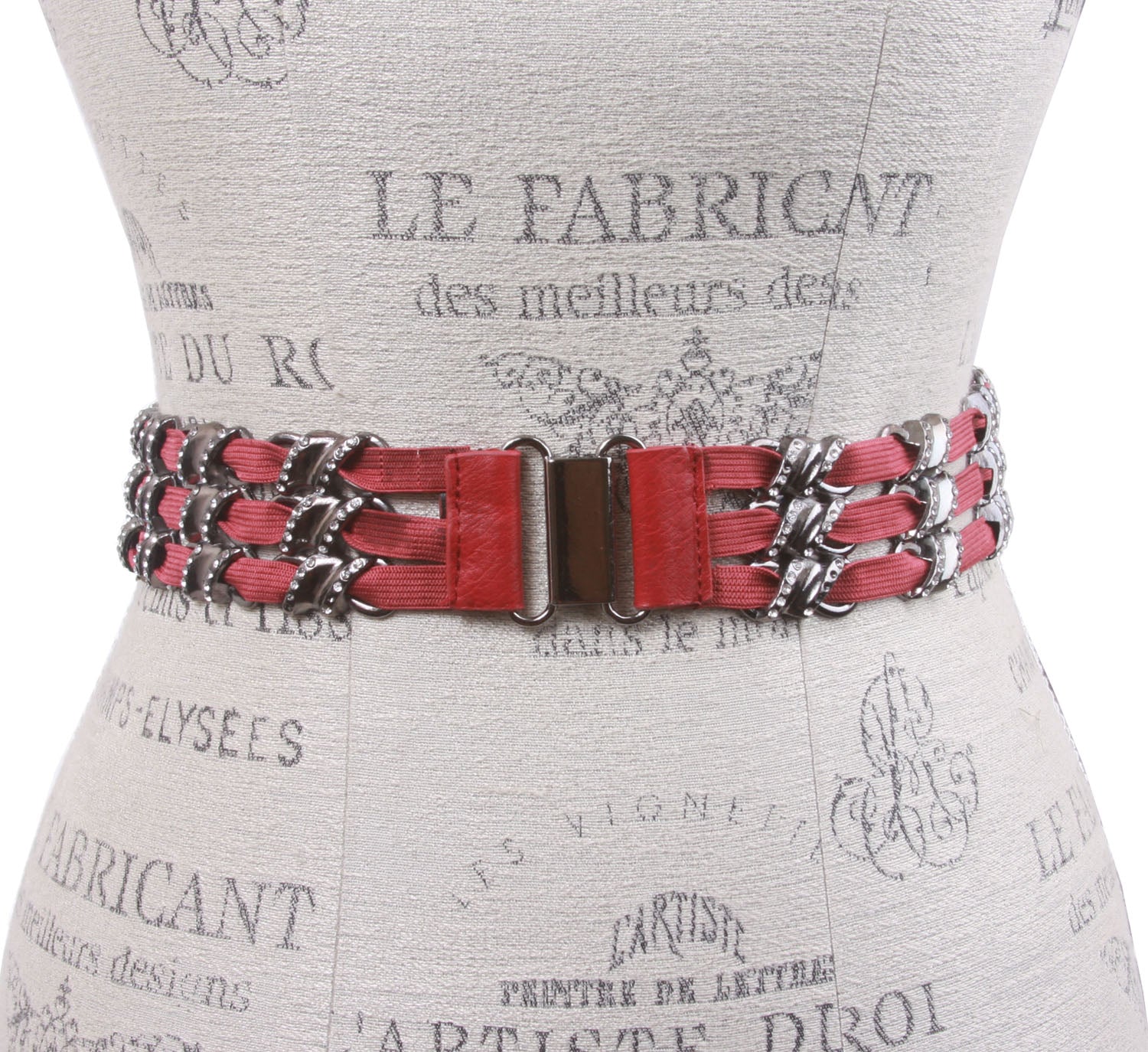 Women's 1 1/2" High Waist Rhinestone Metal Stretch Belt Size: One - OnlineBelts