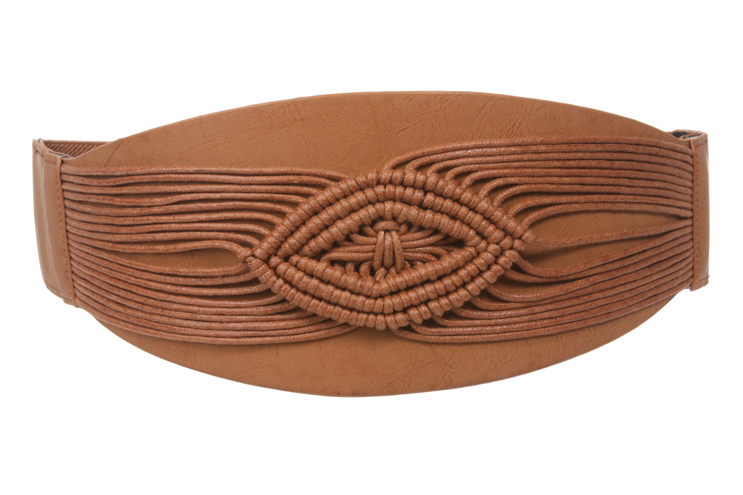 4 1/2" Wide High Waist Fashion Wax Cord Corset Stretch Belt Size: One - OnlineBelts