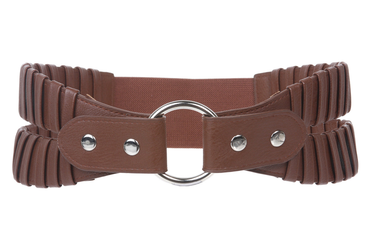 3 1/2" Wide High Waist Fashion Ring Fold Stretch Belt Size: One - OnlineBelts