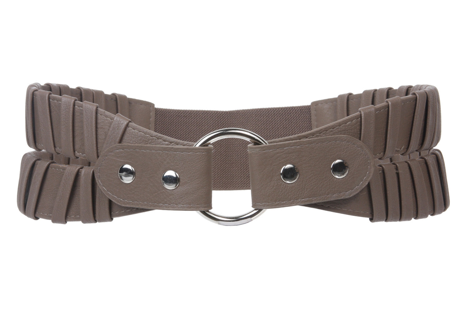 3 1/2" Wide High Waist Fashion Ring Fold Stretch Belt Size: One