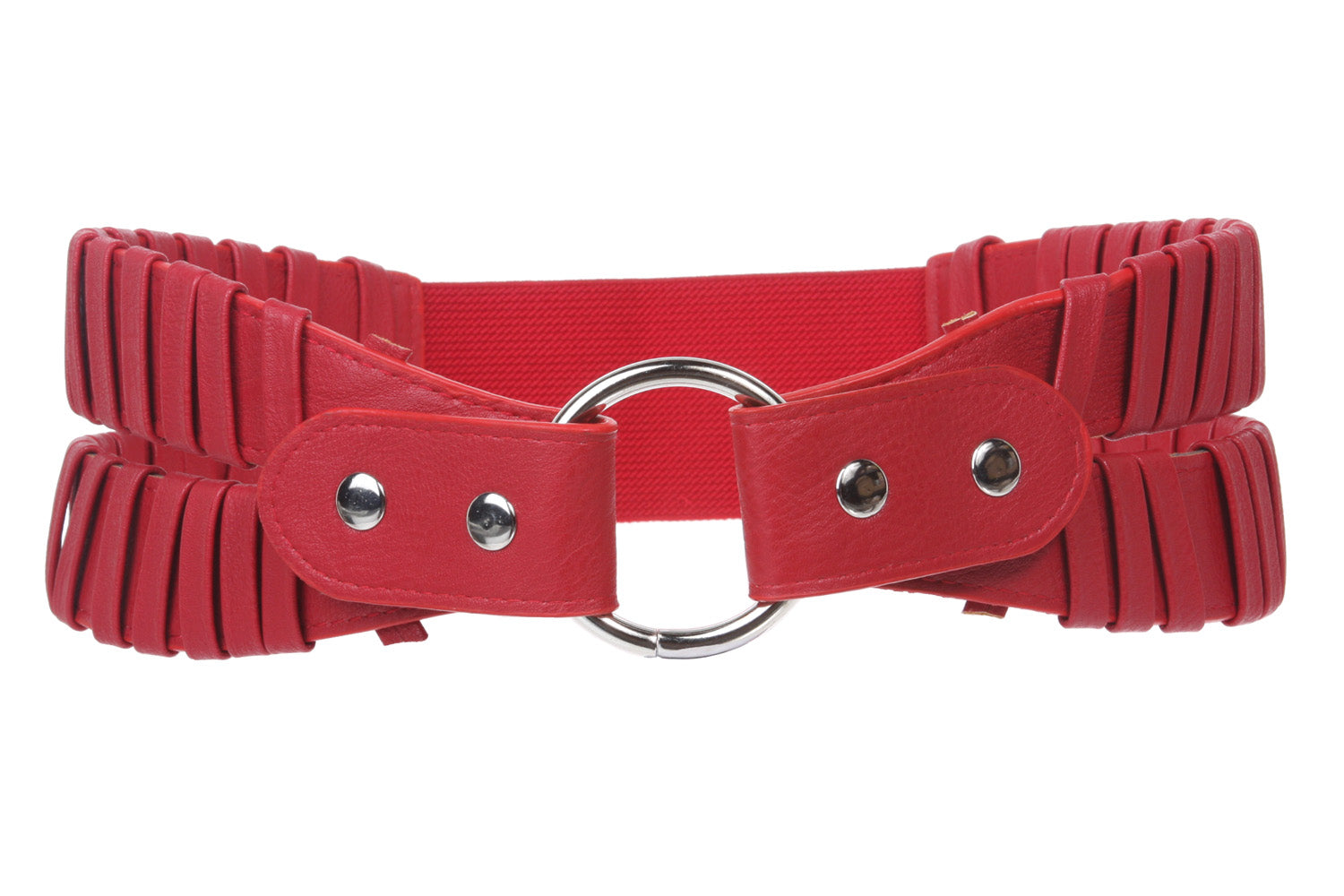 3 1/2" Wide High Waist Fashion Ring Fold Stretch Belt Size: One - OnlineBelts