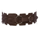 3" (75 mm) Wide High Waist Fashion Ring Fold Braided Stretch Belt