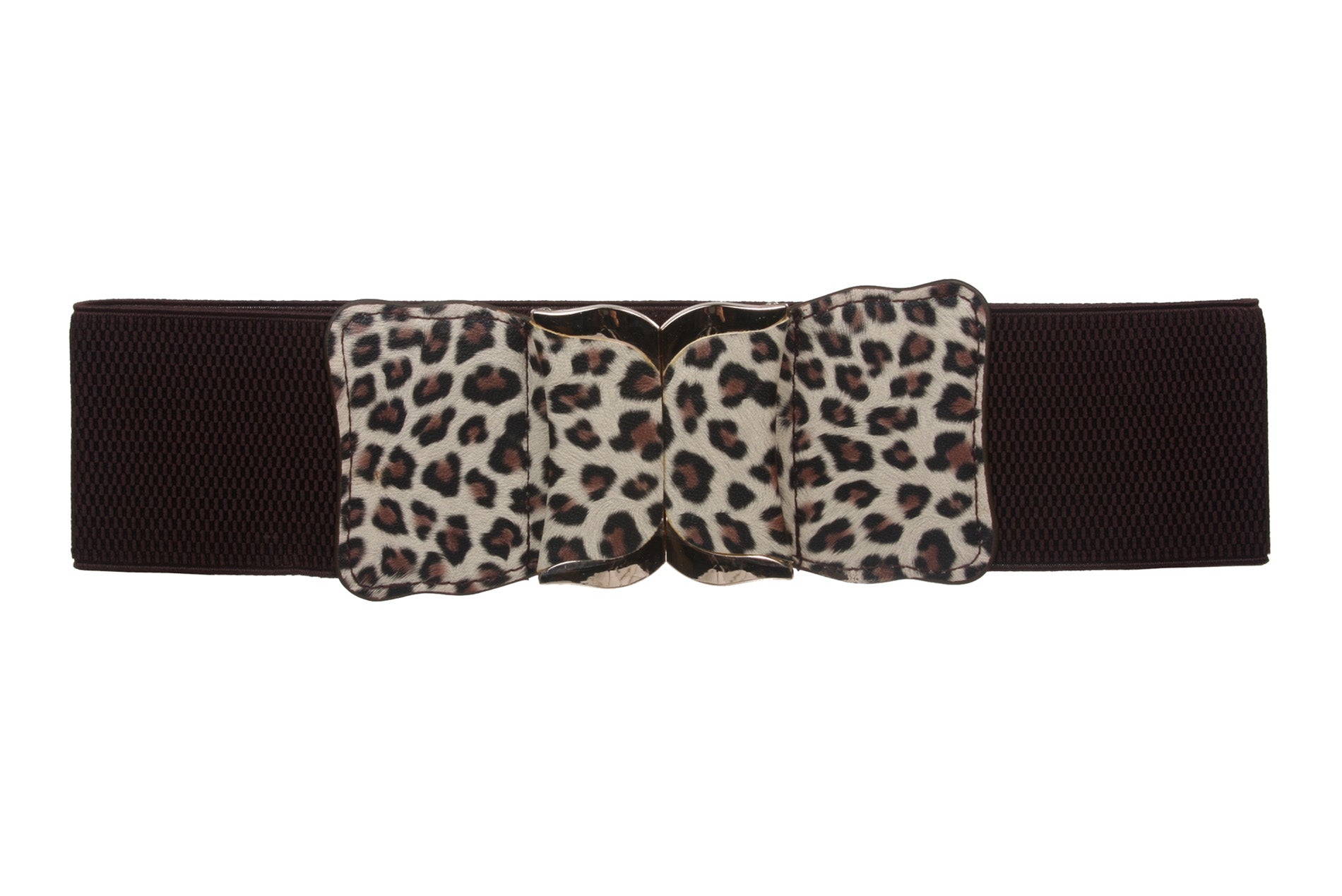 3" Ladies High Waist Fashion Leopard Print Stretch Belt Size: One - OnlineBelts