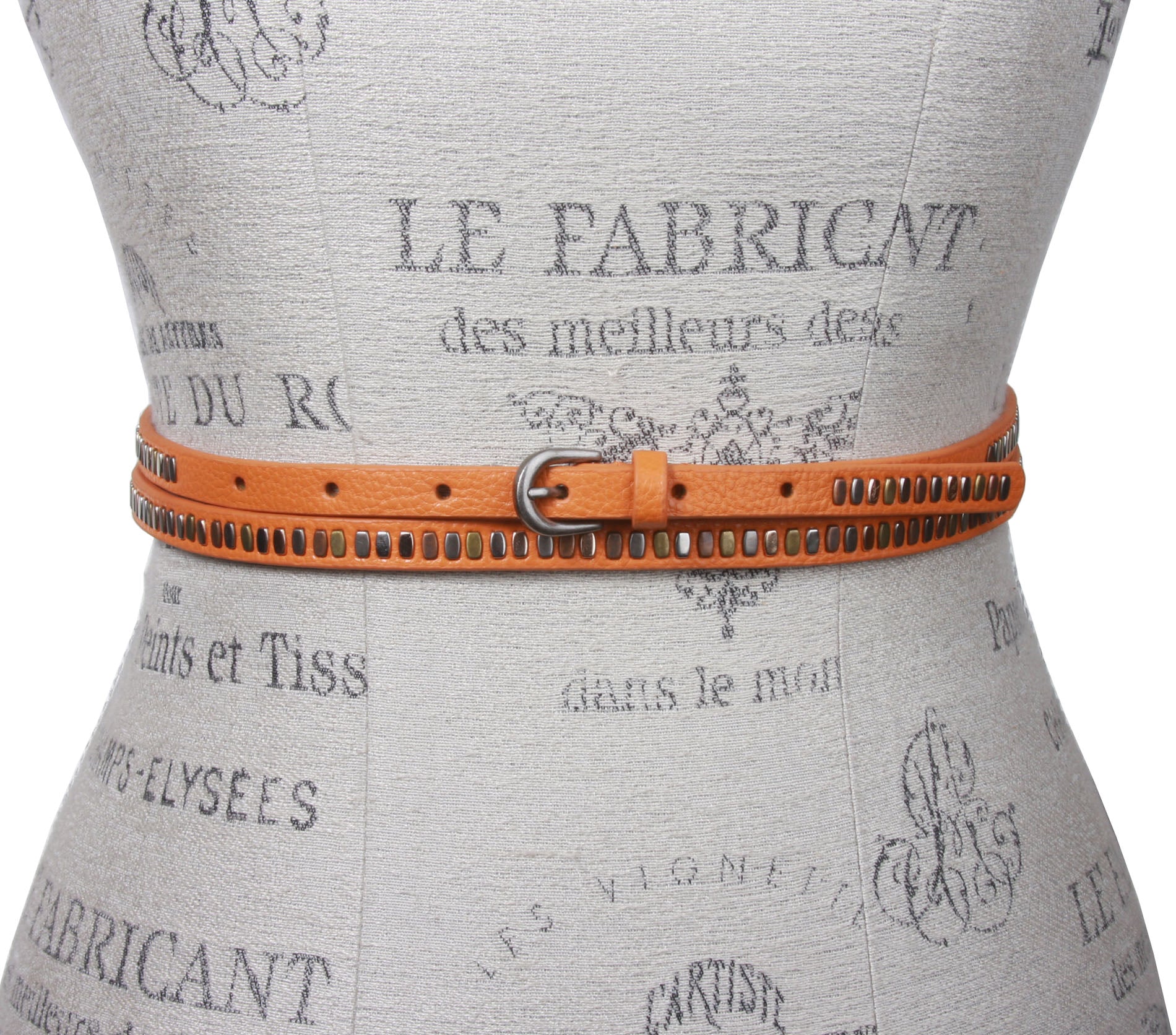 3/8" (10 mm) Skinny Studded Double Wrap Belt - OnlineBelts