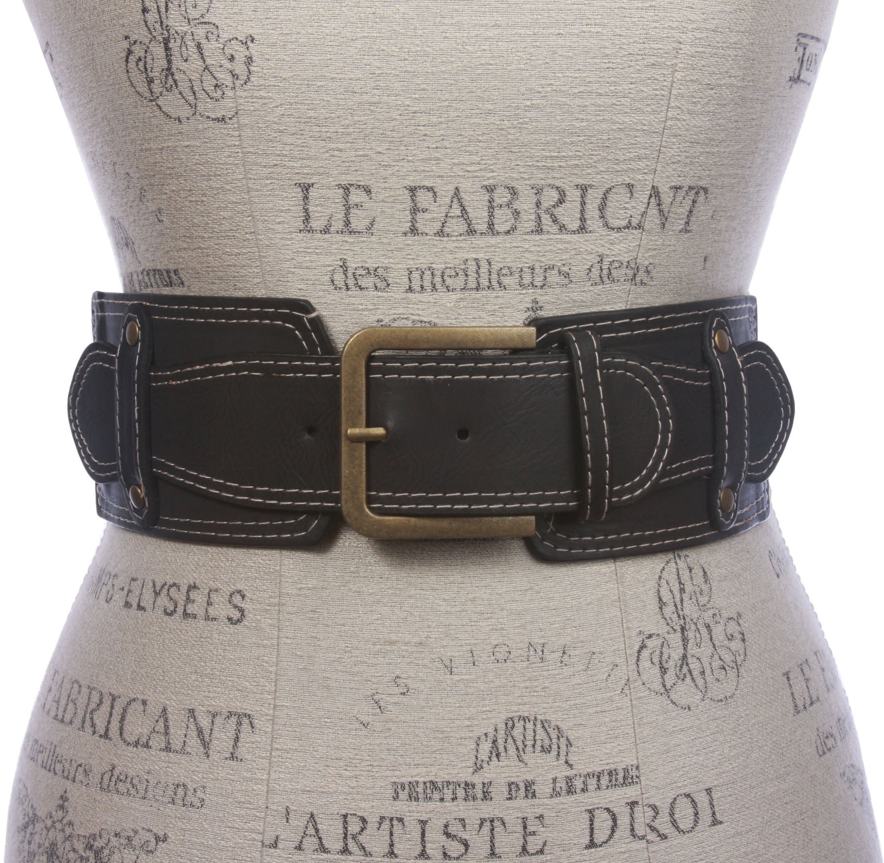 3" - 75 mm Women's High Waist Fashion Stretch Stitch Belt