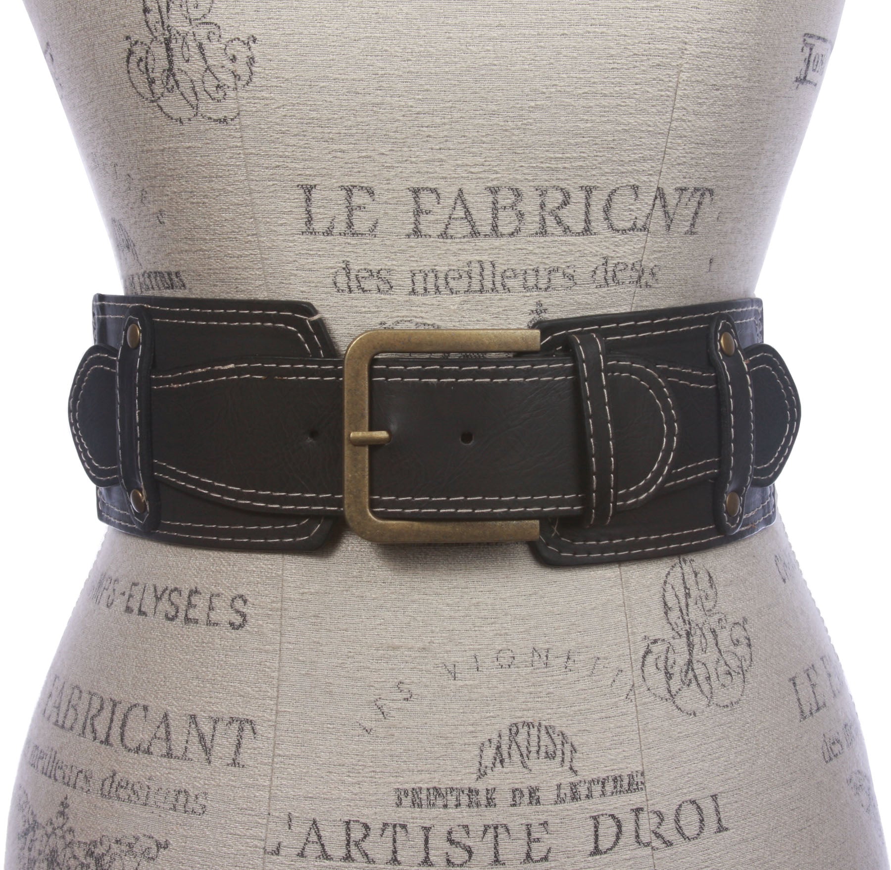 3" - 75 mm Women's High Waist Fashion Stretch Stitch Belt - OnlineBelts