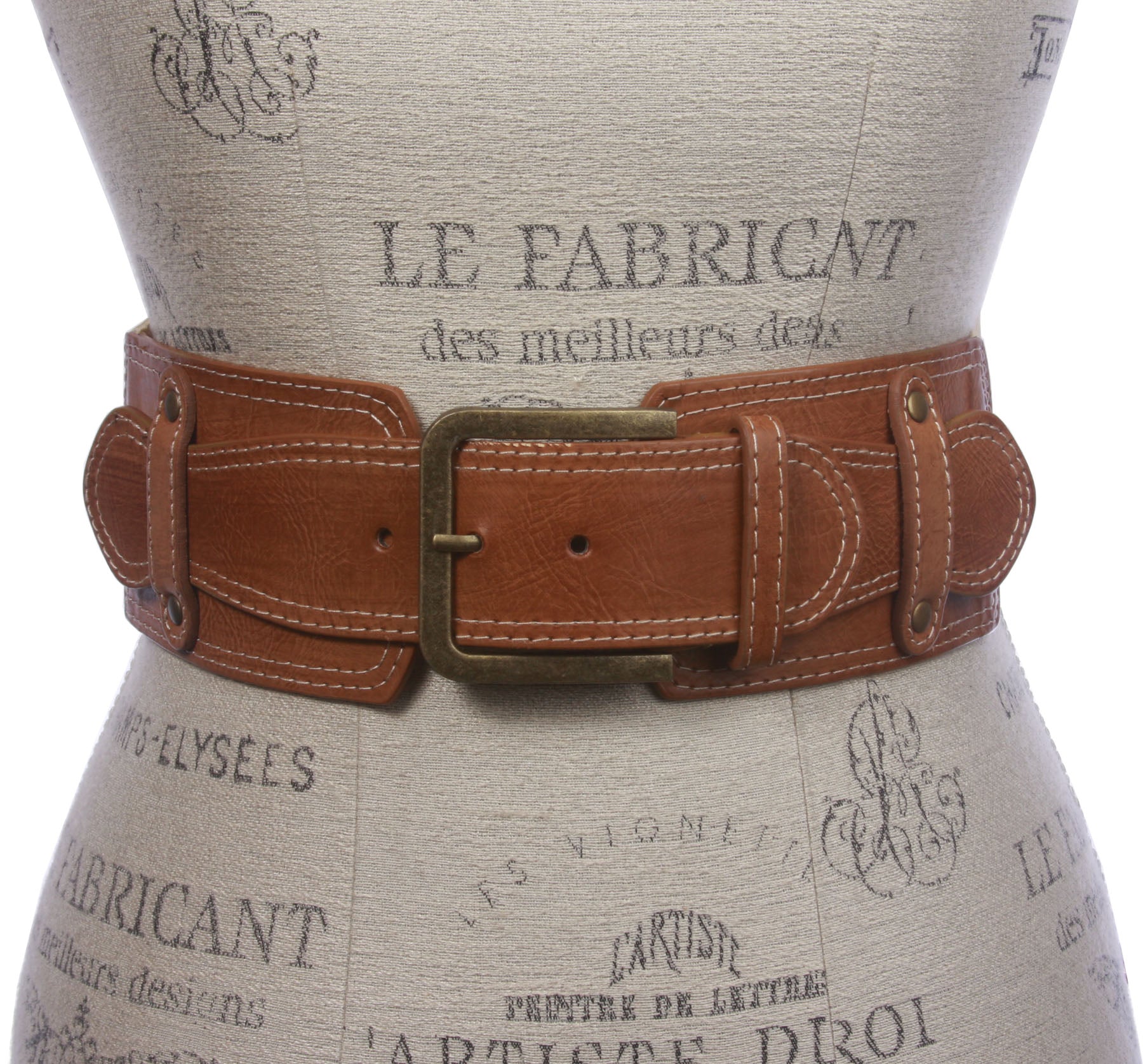 3" - 75 mm Women's High Waist Fashion Stretch Stitch Belt - OnlineBelts