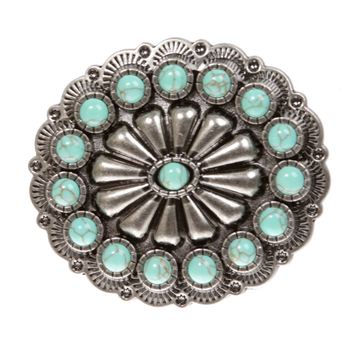 Western Turquoise Oval Round Belt Buckle - OnlineBelts