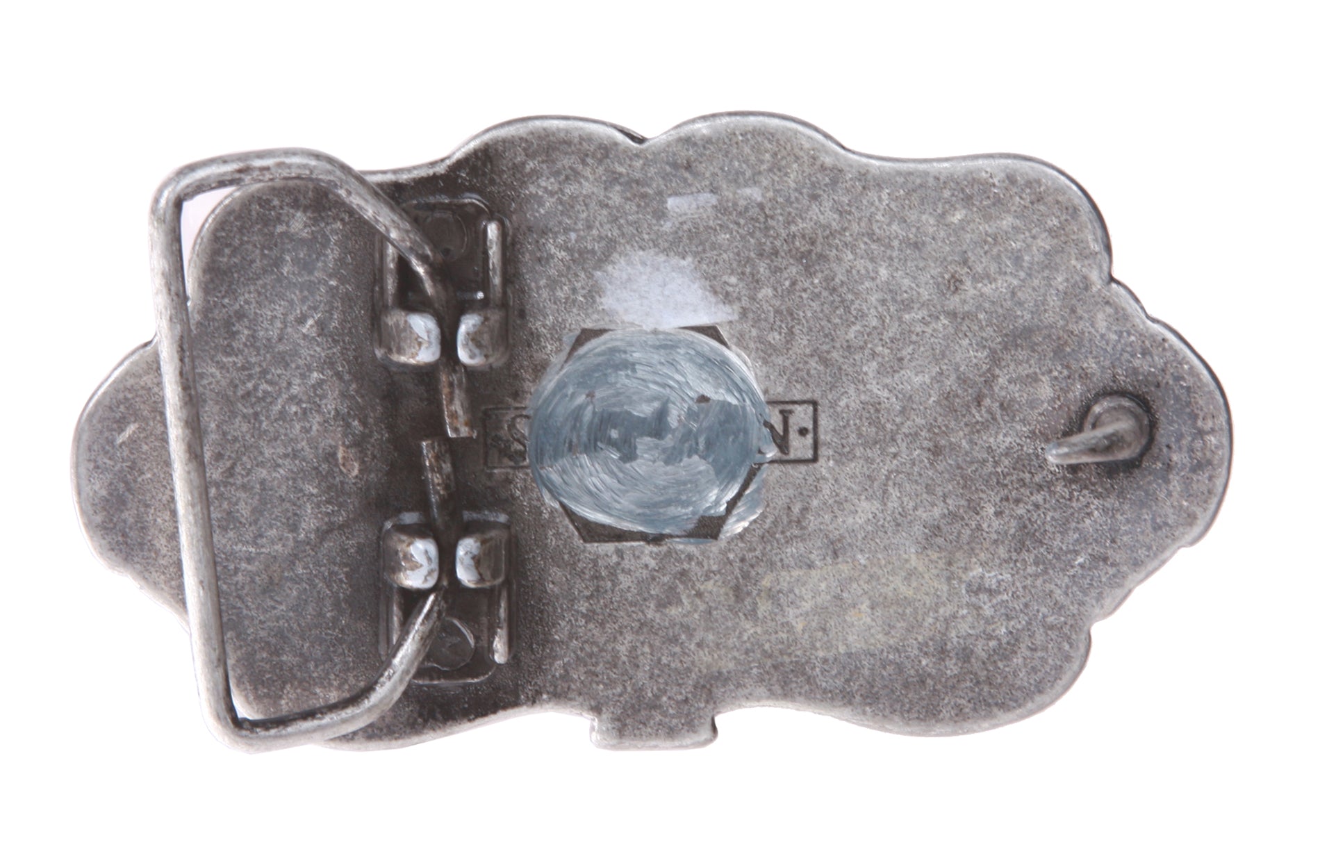 Western Heart Cross Fleur De Lis Flower Engraving Belt Buckle - OnlineBelts
