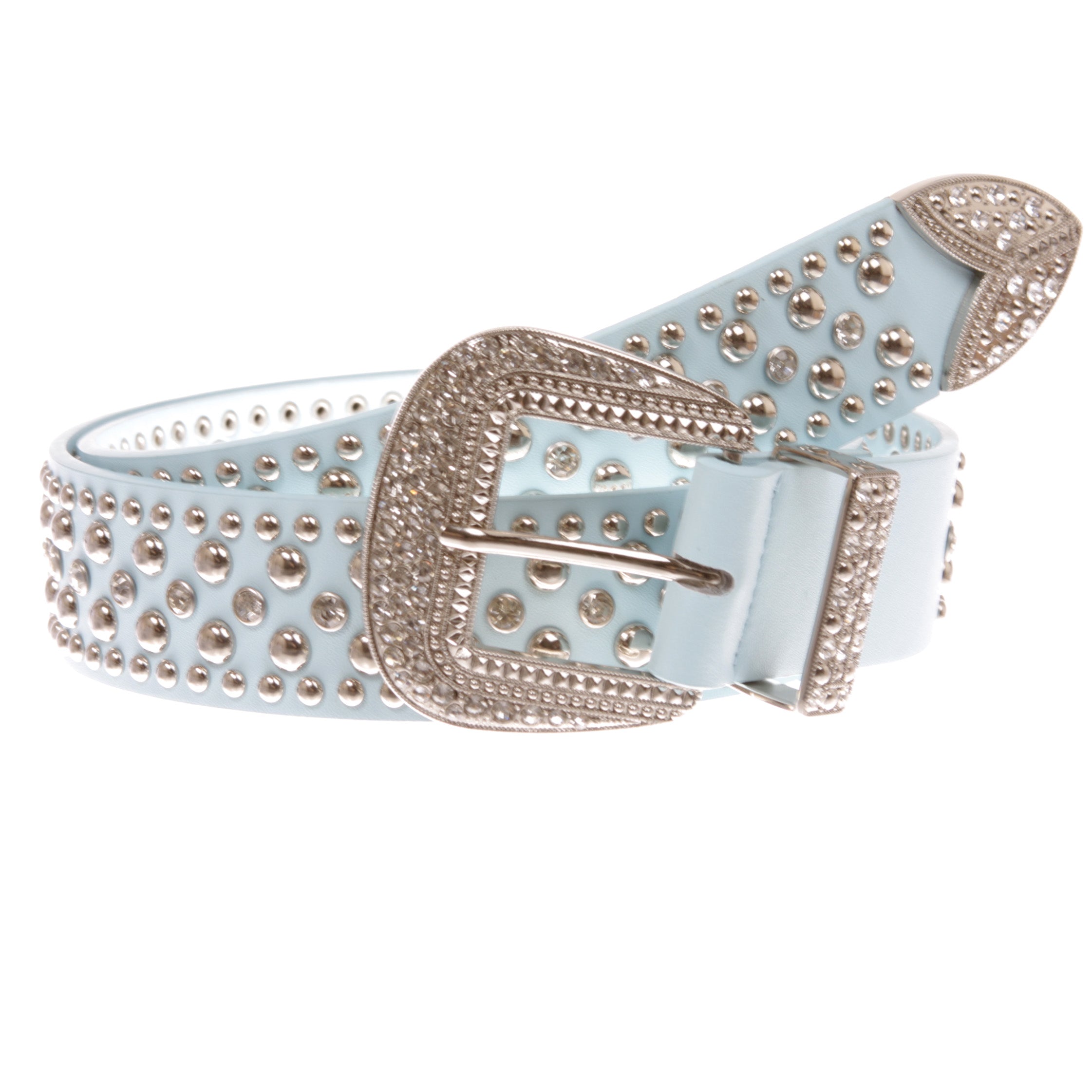 Western Rhinestone & Studded Leather Belt - OnlineBelts