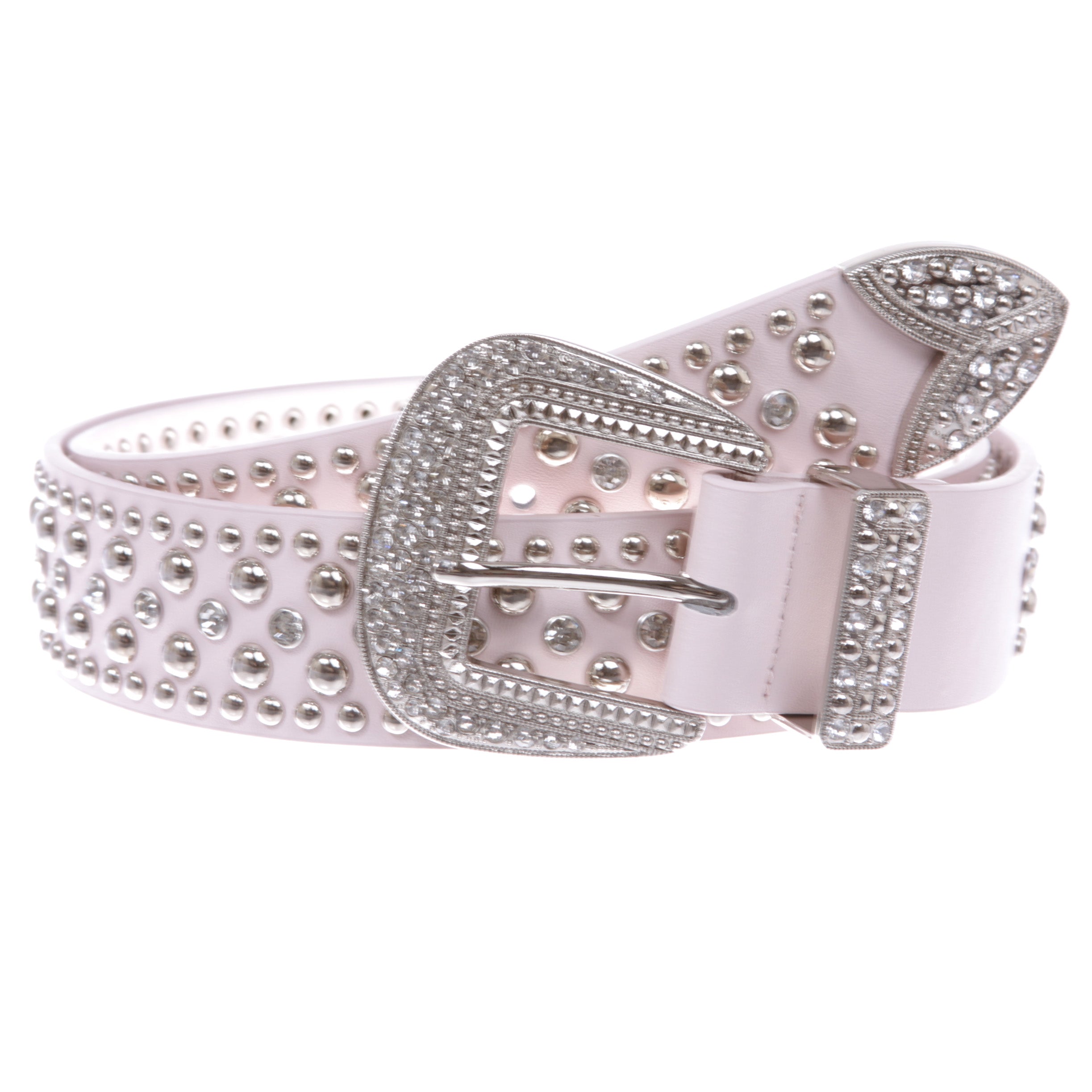 Western Rhinestone & Studded Leather Belt - OnlineBelts