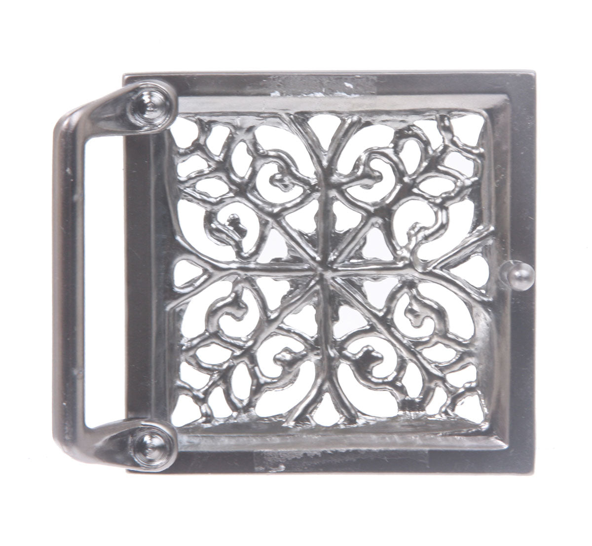 Perforated Square Rhinestone Flower Belt Buckle - OnlineBelts
