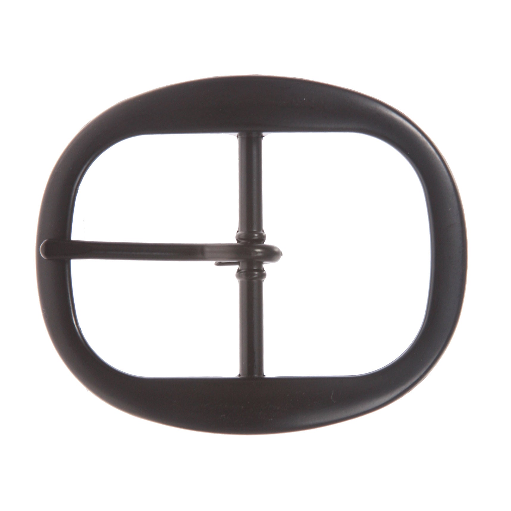 1 1/2 Inch Nickel Free Center Bar Single Prong Oval Belt Buckle - OnlineBelts