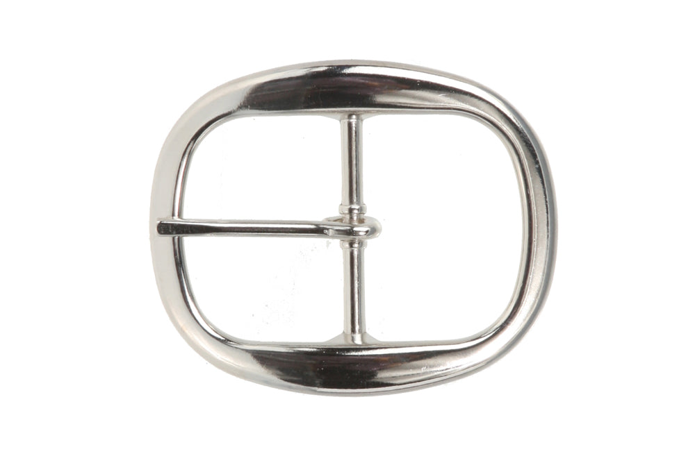 1 1/2 Inch Nickel Free Center Bar Single Prong Oval Belt Buckle - OnlineBelts
