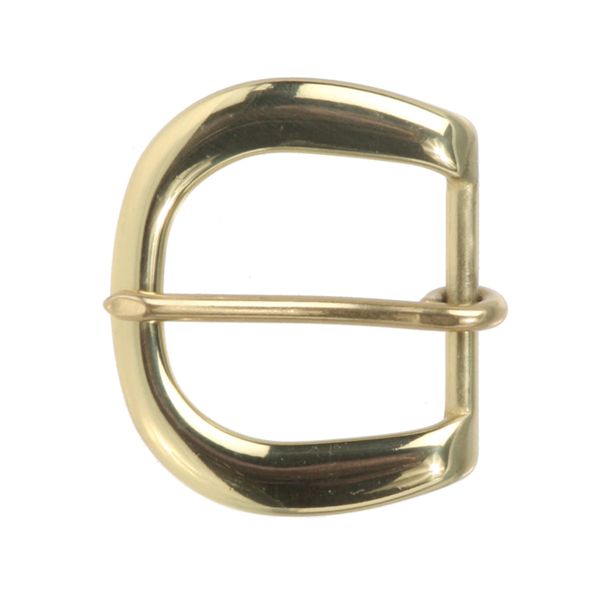 1 1/4 Inch Single Prong Round Solid Brass Belt Buckle