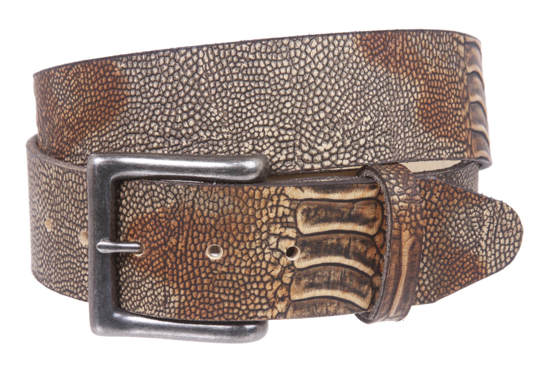 Snap On Alligator Texture Genuine Leather Belt - OnlineBelts